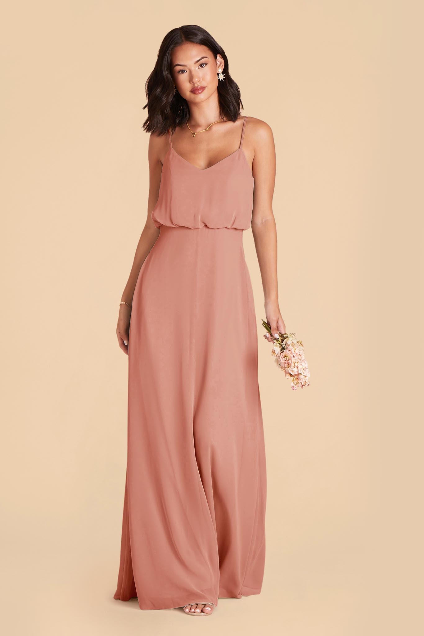 Classic Blouson Bridesmaid Dress in Dusty Rose | Gwennie