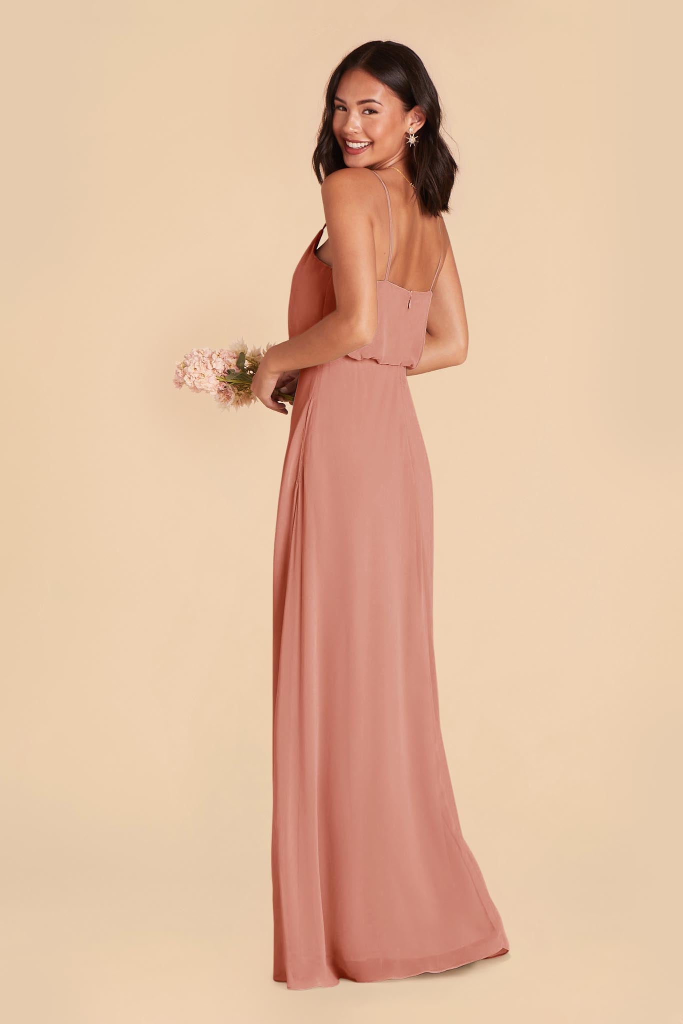 Classic Blouson Bridesmaid Dress in Dusty Rose | Gwennie