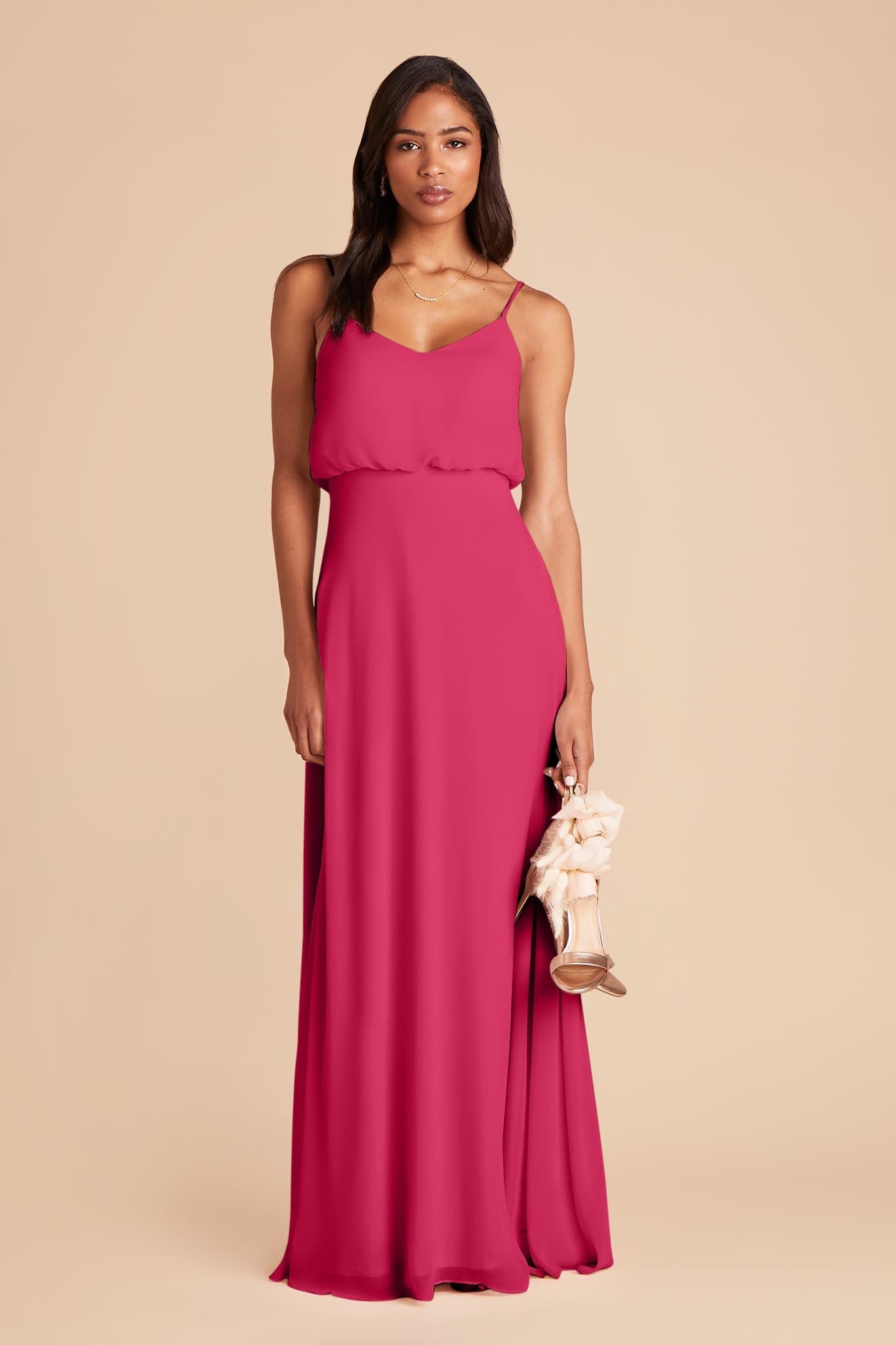 Blouson Bridesmaid Dress in Fuchsia | Gwennie Classic Style