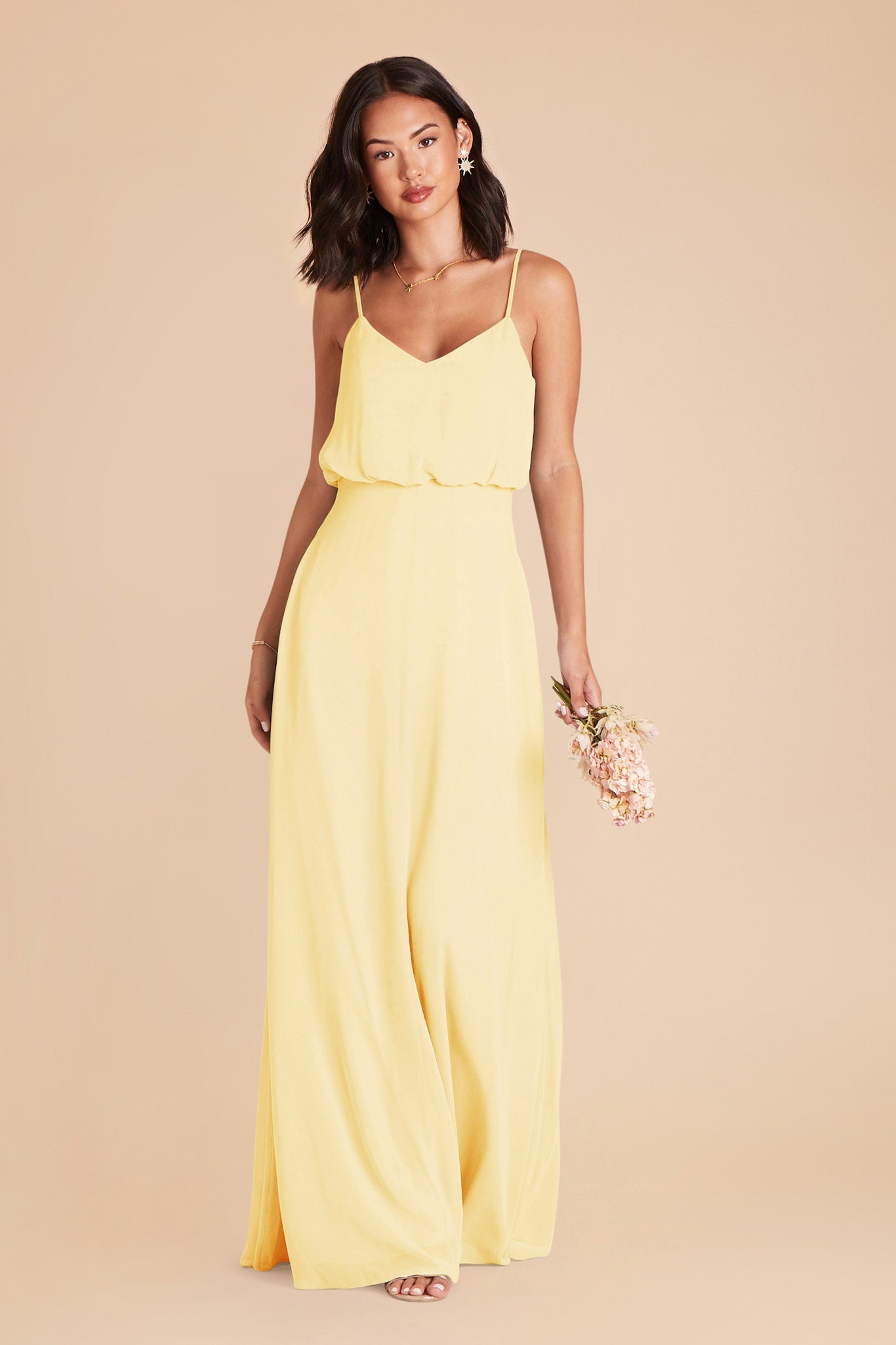 Classic Blouson Bridesmaid Dress | Gwennie - Lemon Sorbet