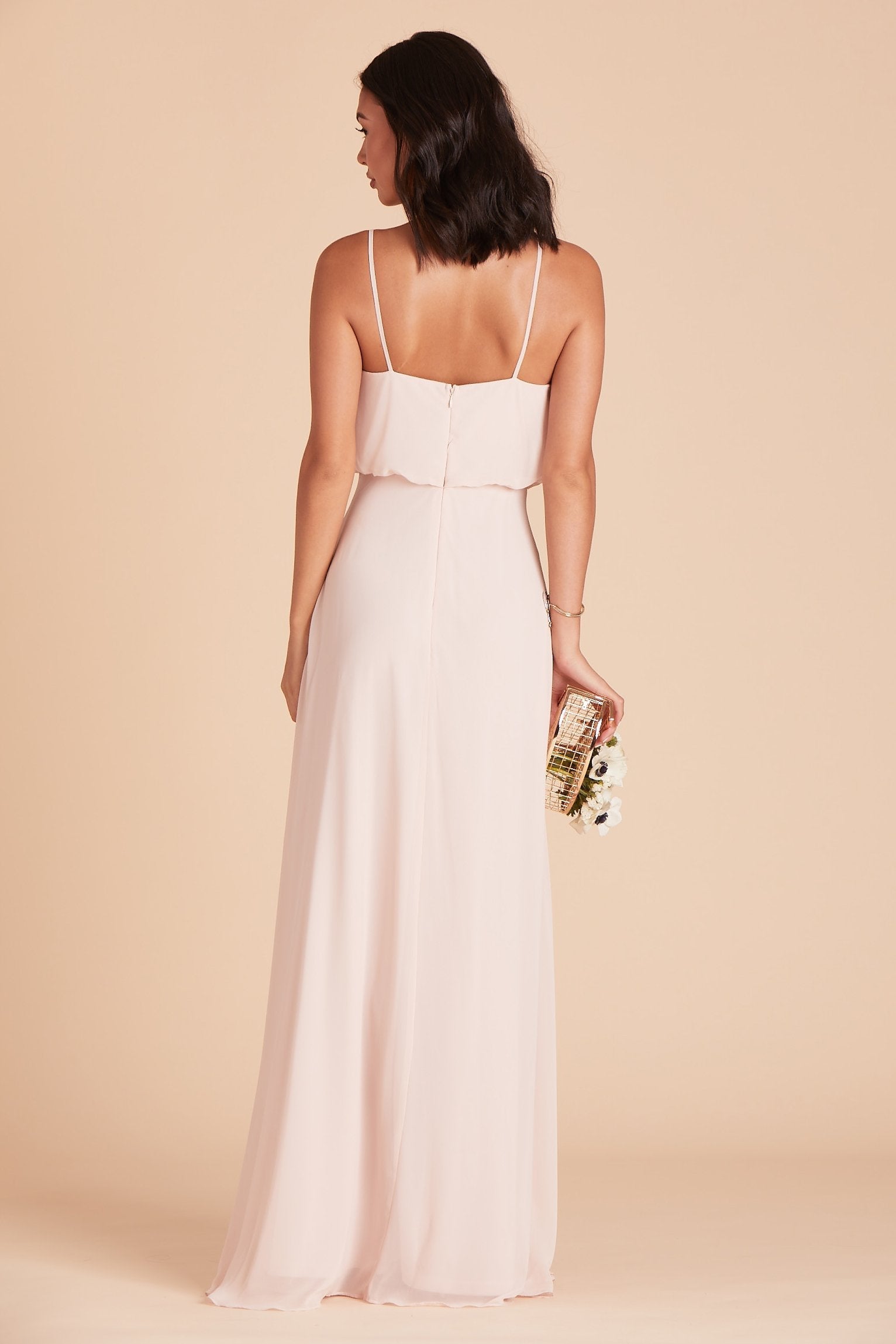 Classic Blouson Bridesmaid Dress in Pale Blush | Gwennie