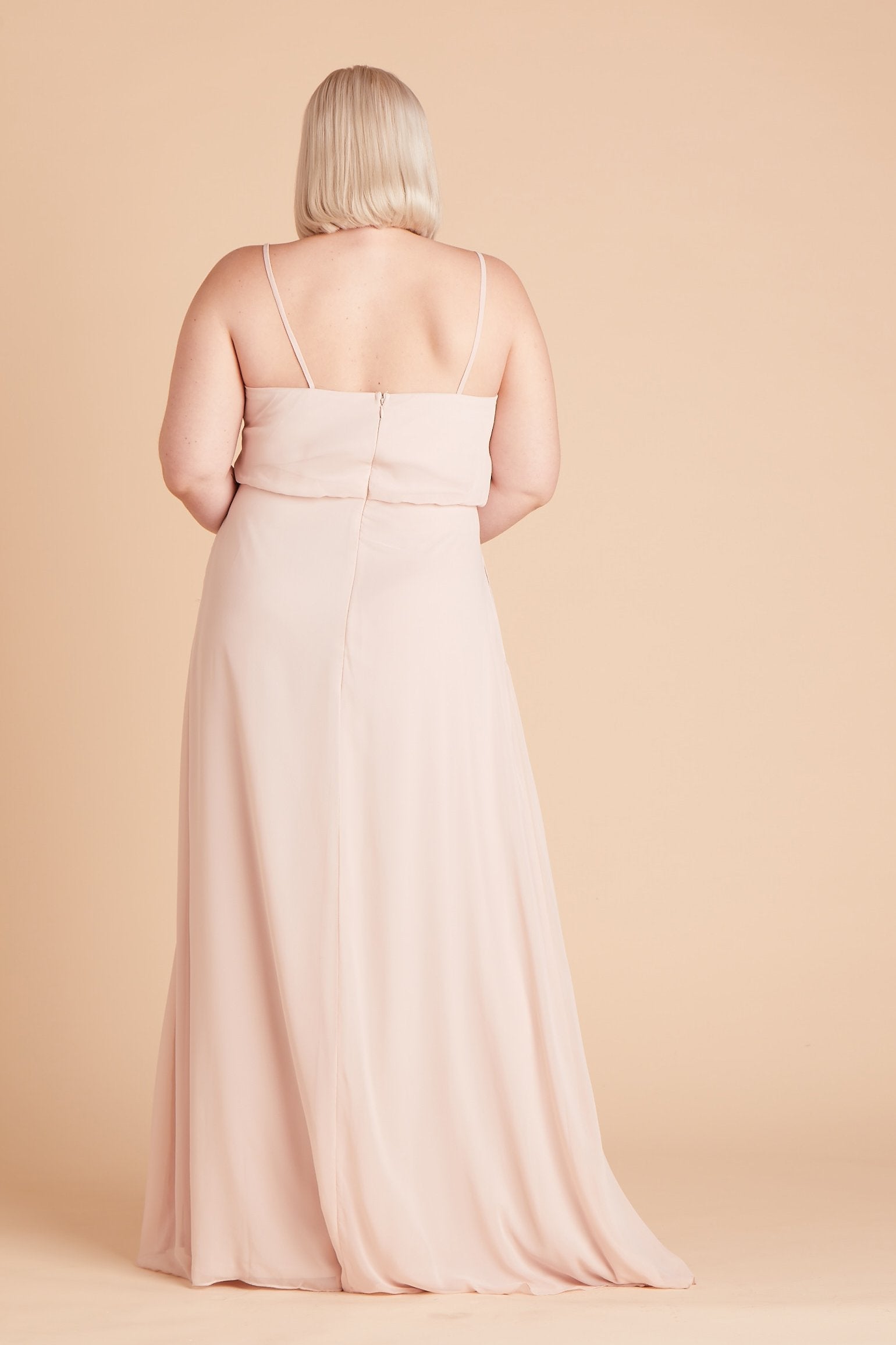 Classic Blouson Bridesmaid Dress in Pale Blush | Gwennie