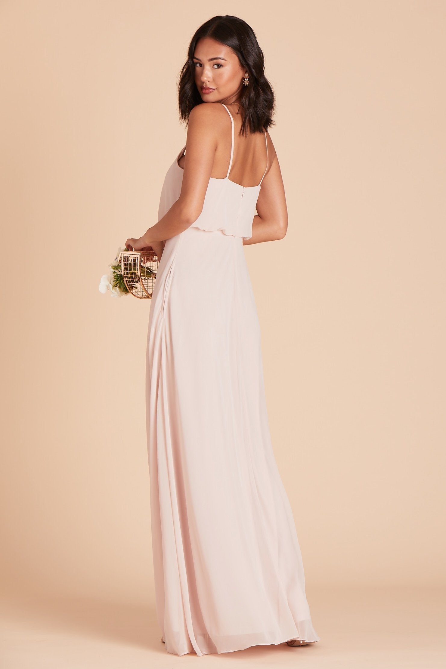 Classic Blouson Bridesmaid Dress in Pale Blush | Gwennie