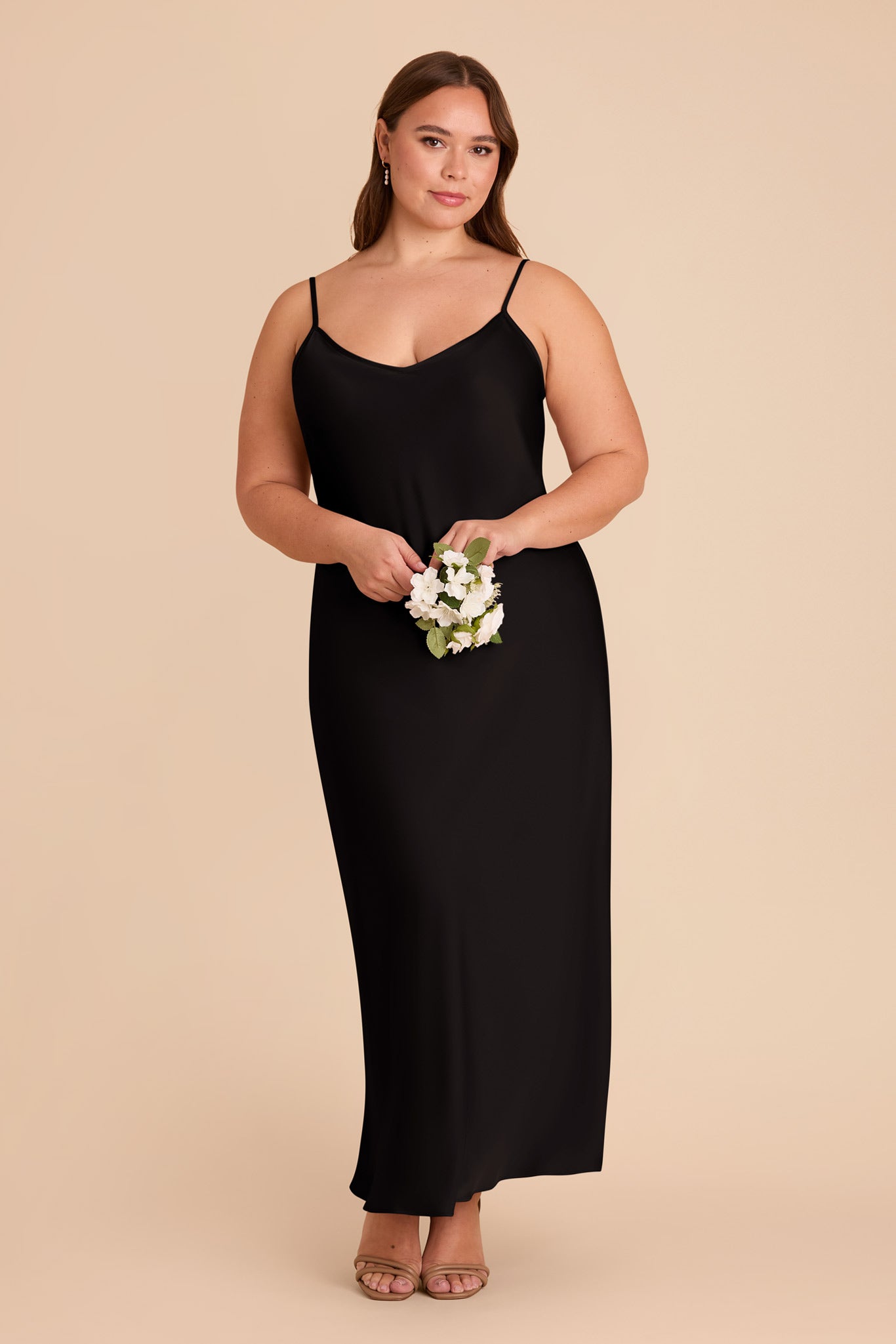 Matte Satin Slip Dress - V-Neck & A-Line Skirt | Alice