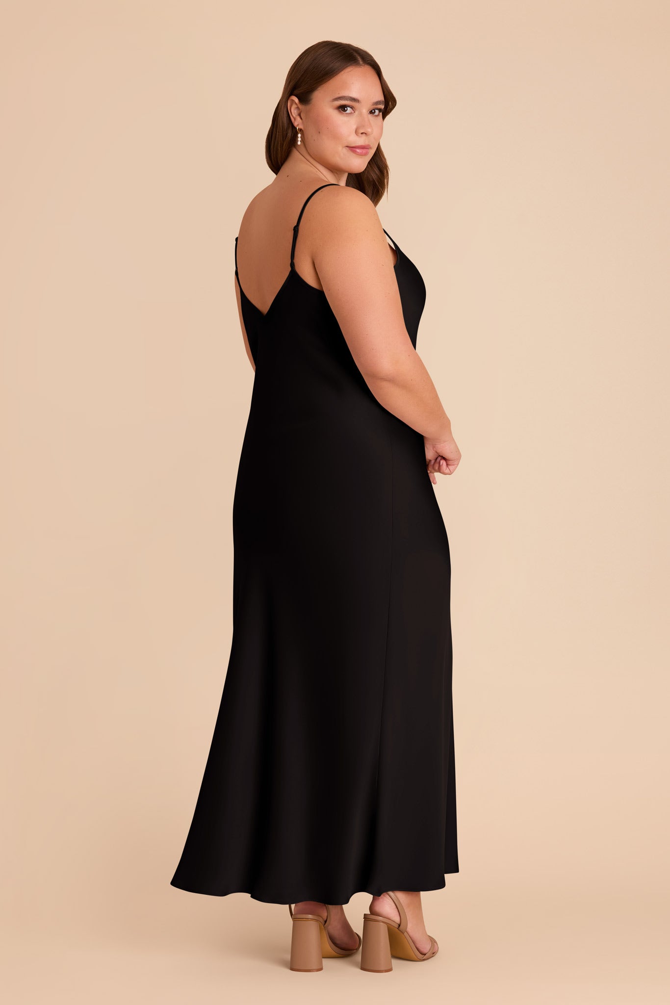Matte Satin Slip Dress - V-Neck & A-Line Skirt | Alice