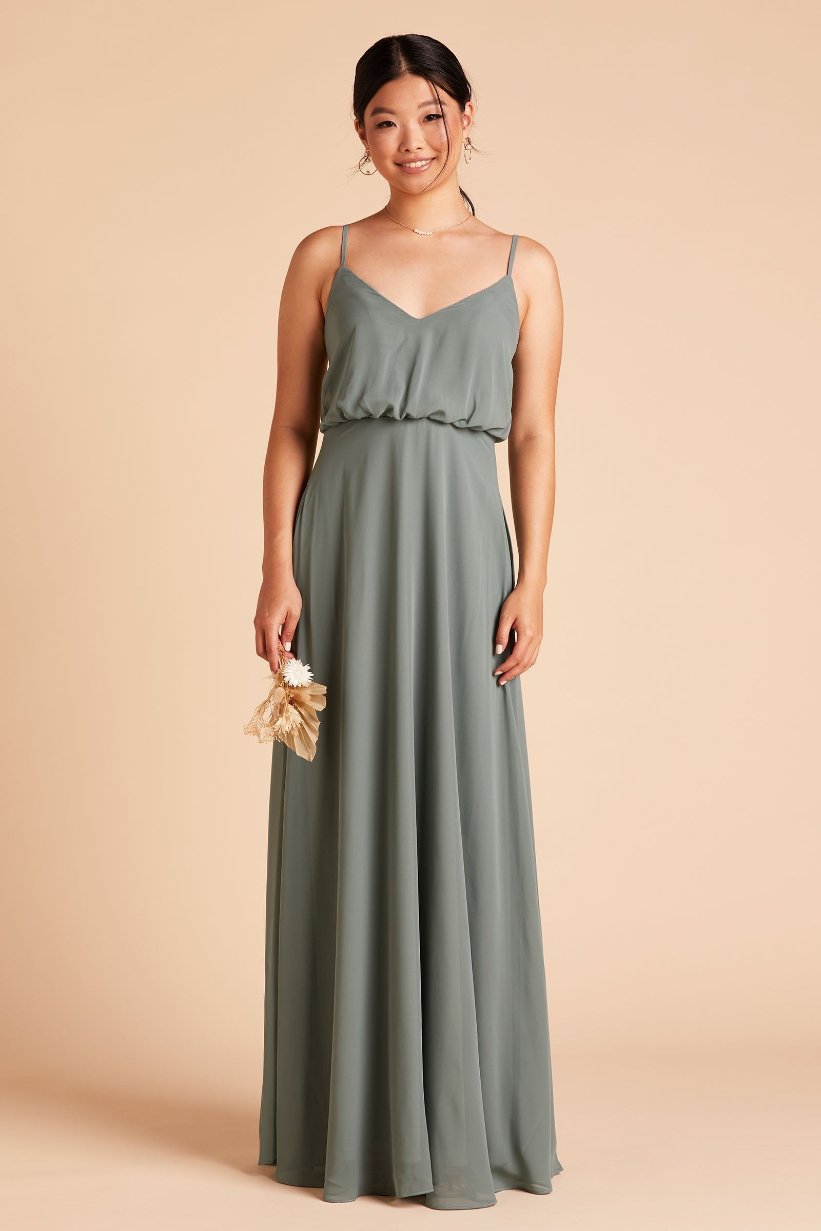 Blouson Bridesmaid Dress in Sea Glass | Gwennie