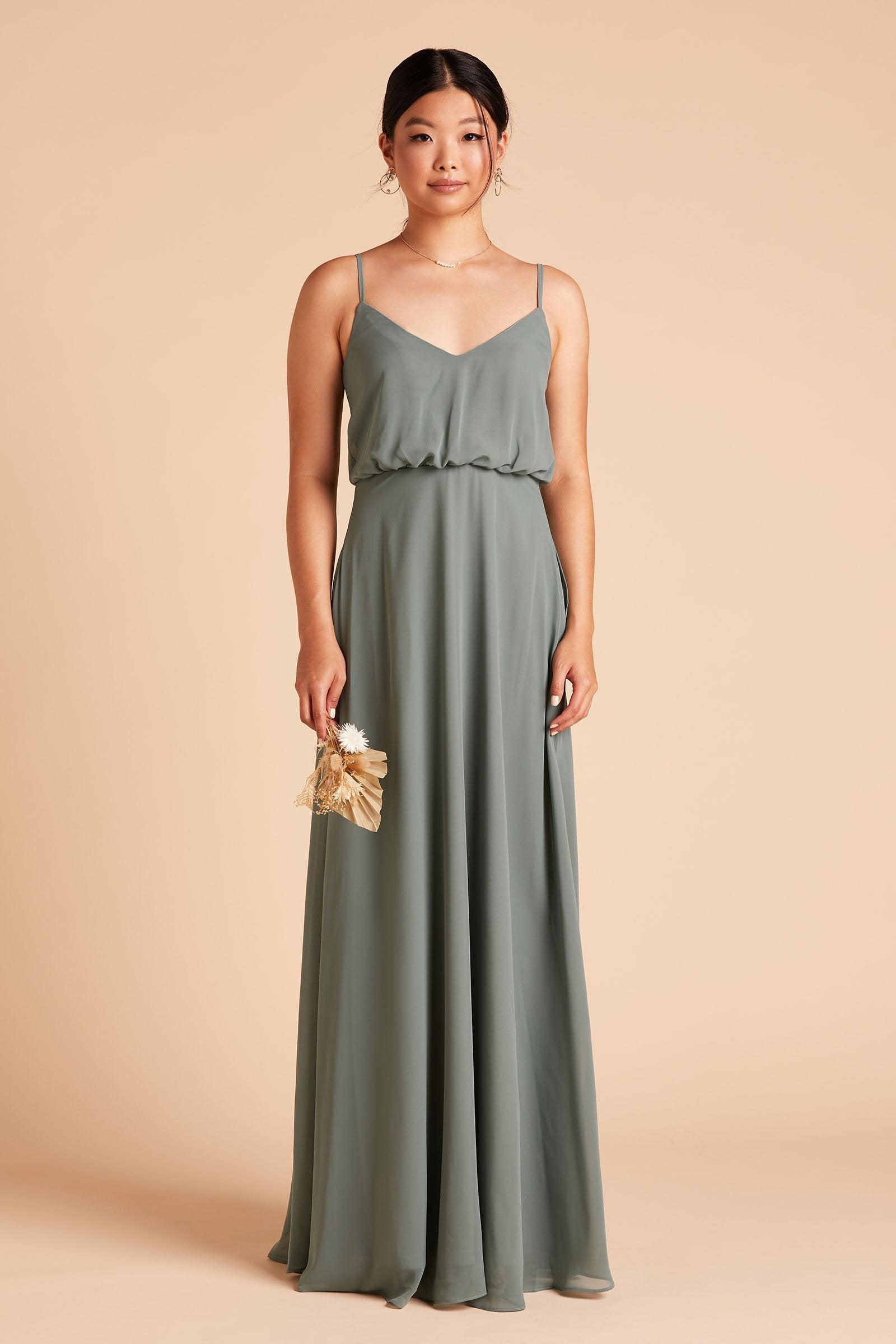 Blouson Bridesmaid Dress in Sea Glass | Gwennie