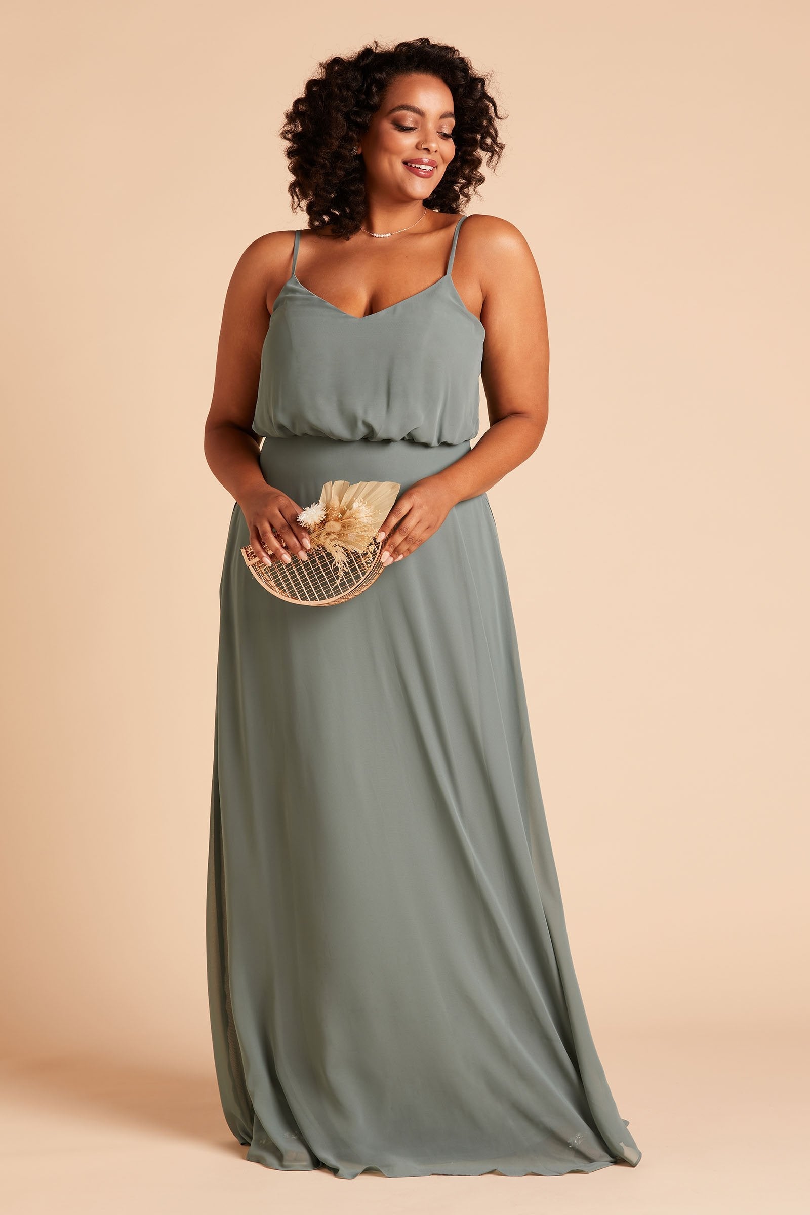 Blouson Bridesmaid Dress in Sea Glass | Gwennie