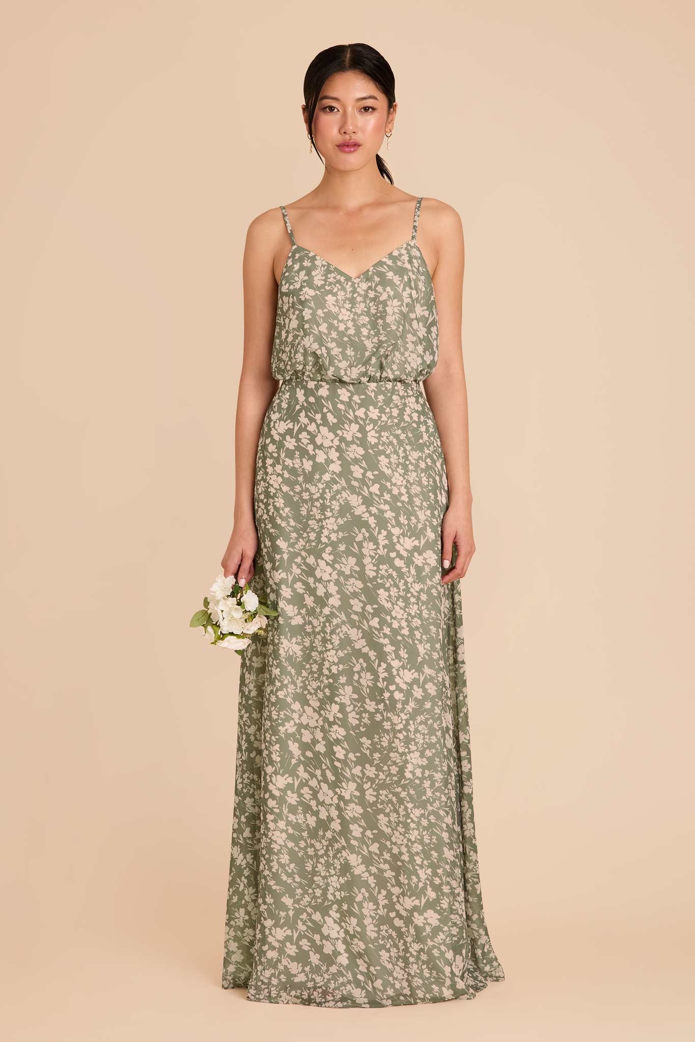 Blouson Bridesmaid Dress with Floral Design | Gwennie Thyme