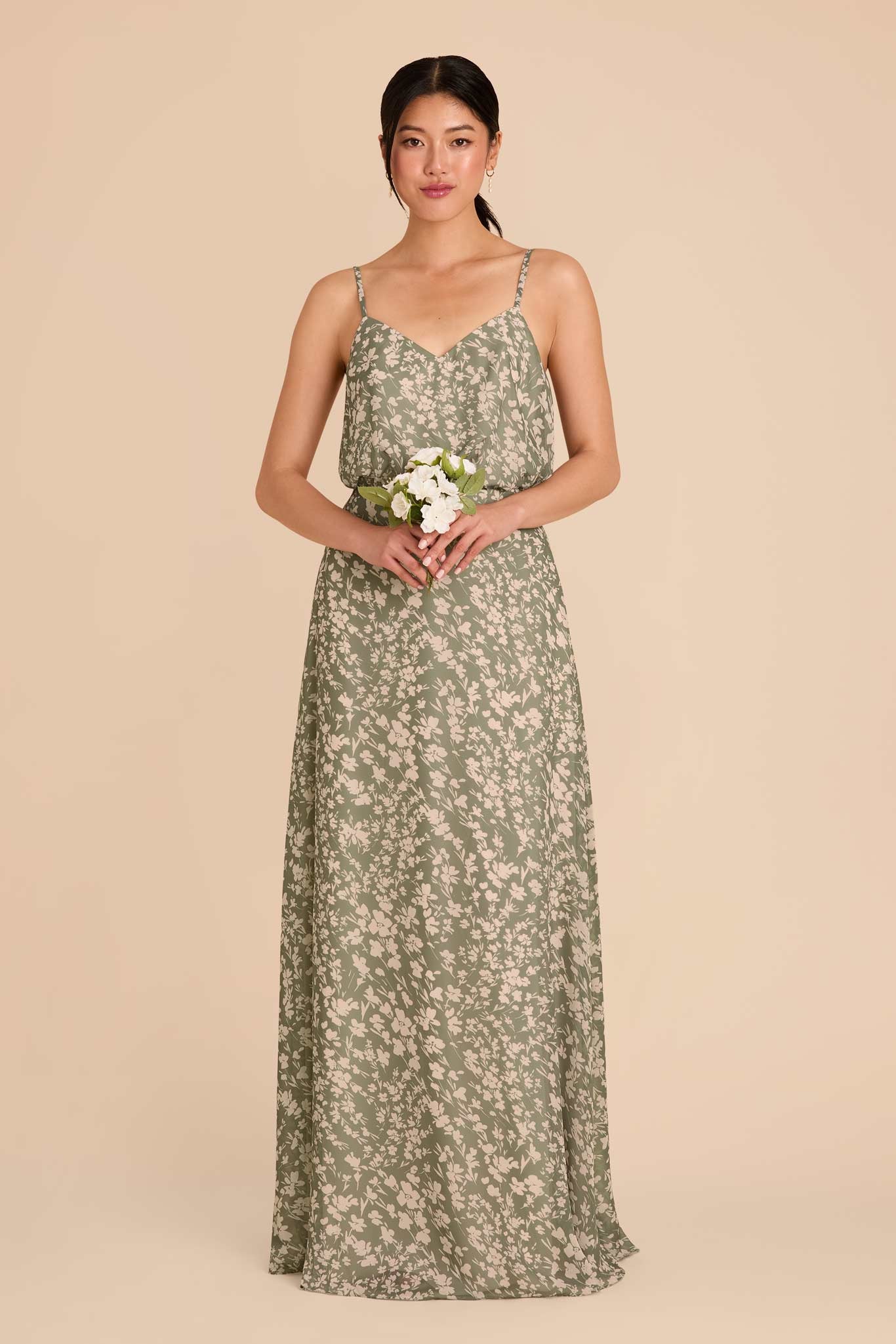 Blouson Bridesmaid Dress with Floral Design | Gwennie Thyme