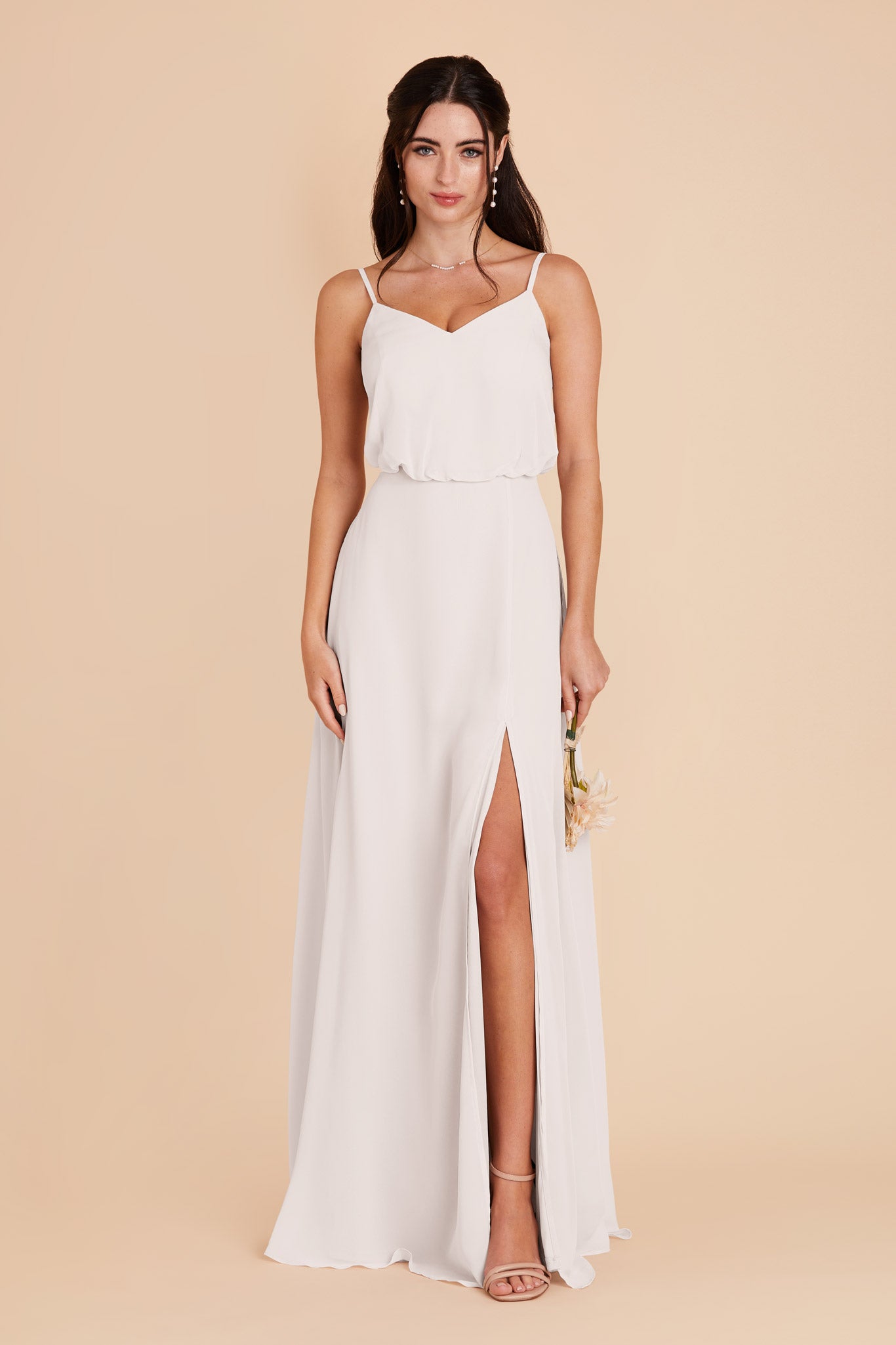 White Bridesmaid Dress with Slit | Gwennie
