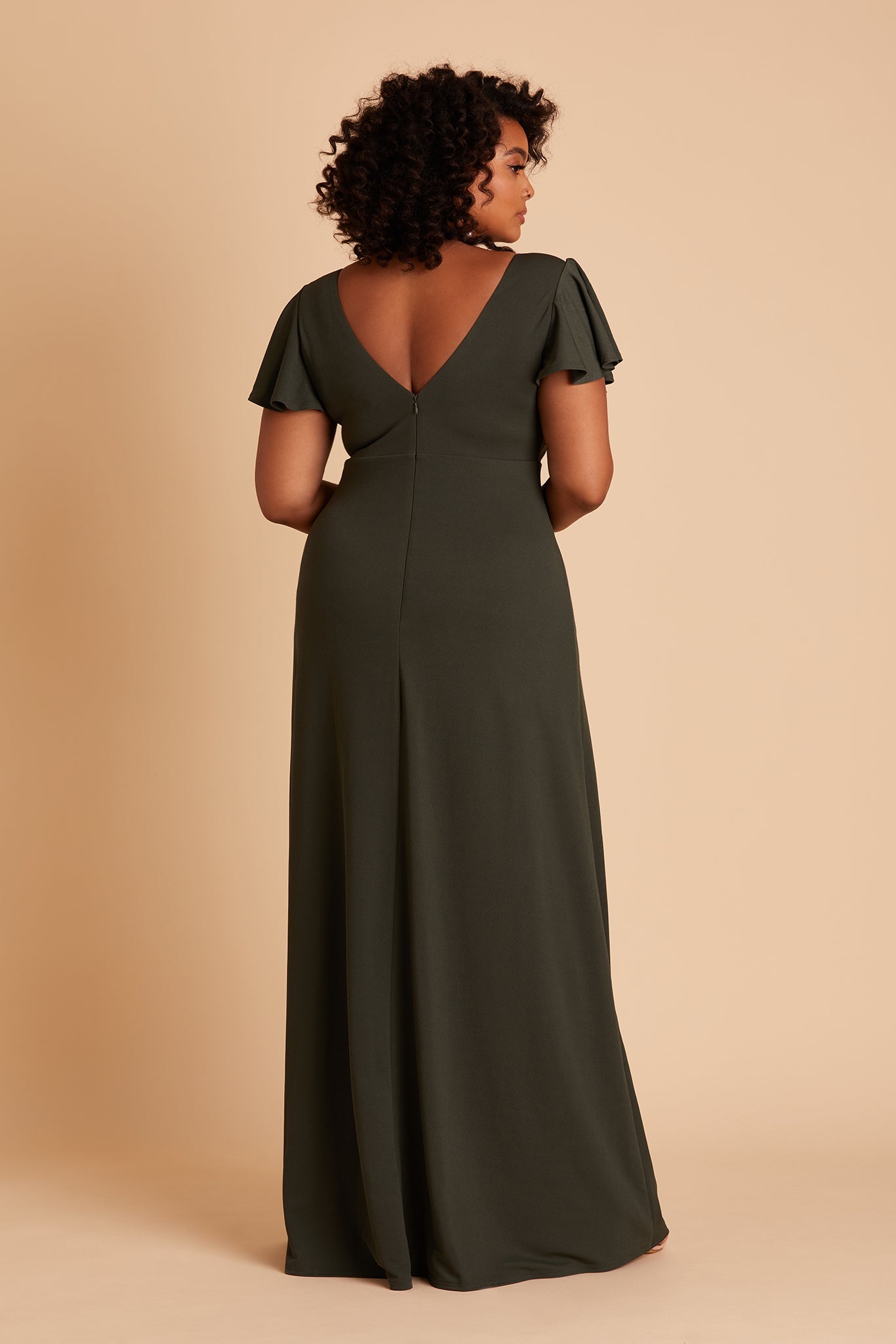 Flutter Sleeve Empire Crepe Dress for Maternity | Hannah Olive