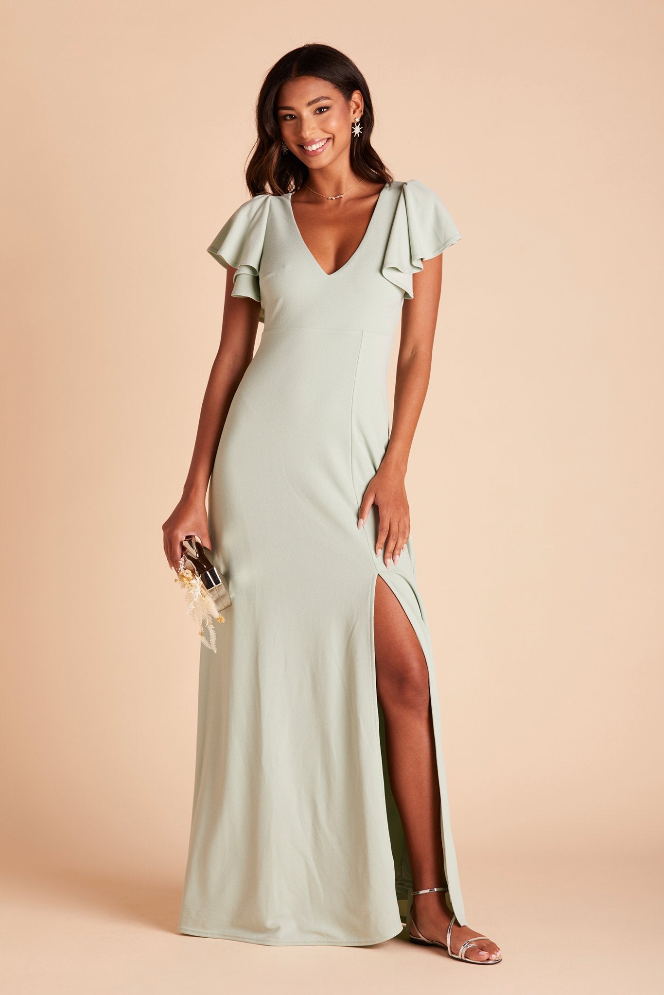 Flutter Sleeve Crepe Dress for Maternity | Hannah Sage