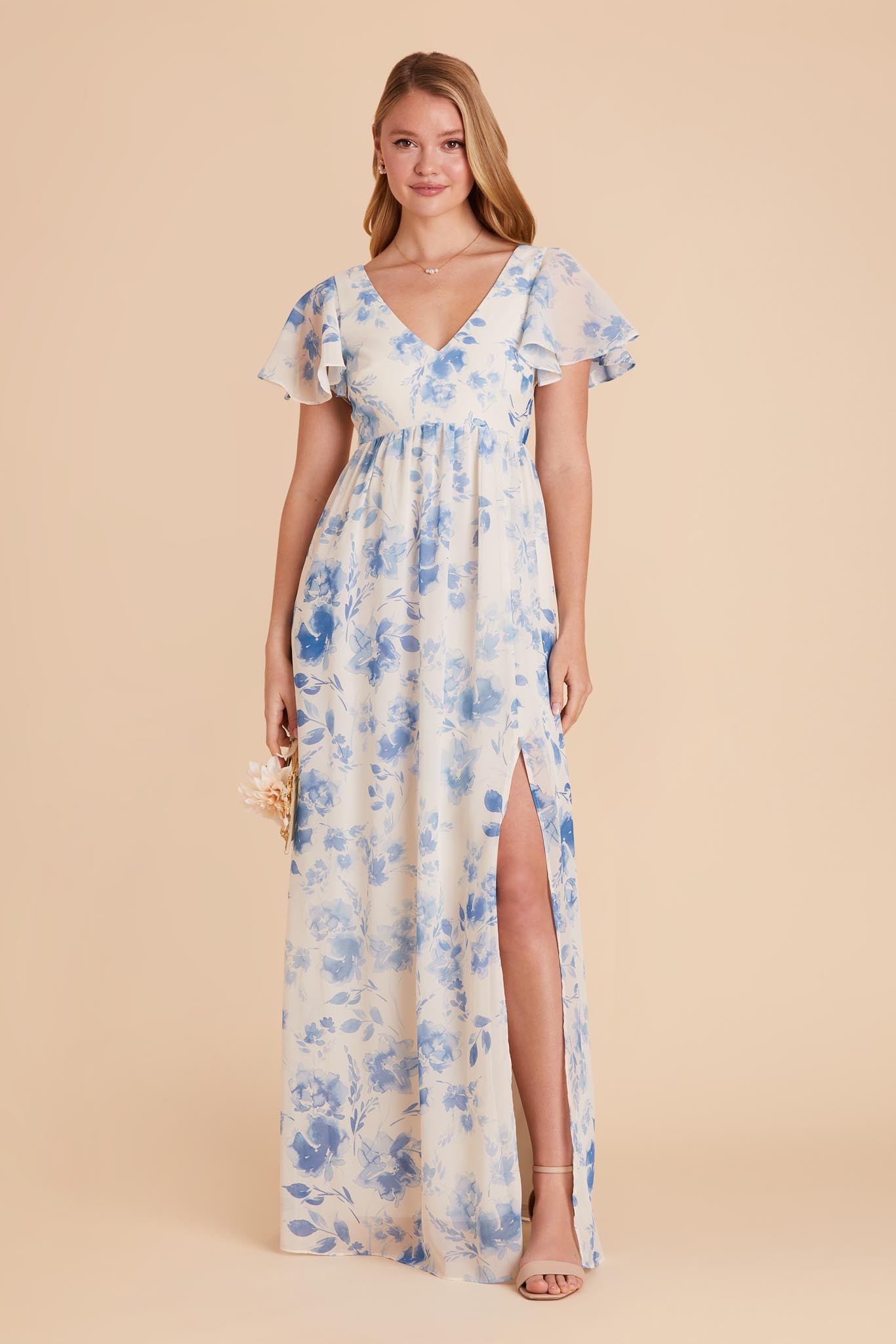Flutter Sleeve Empire Gown for Maternity | Hannah Empire Dress