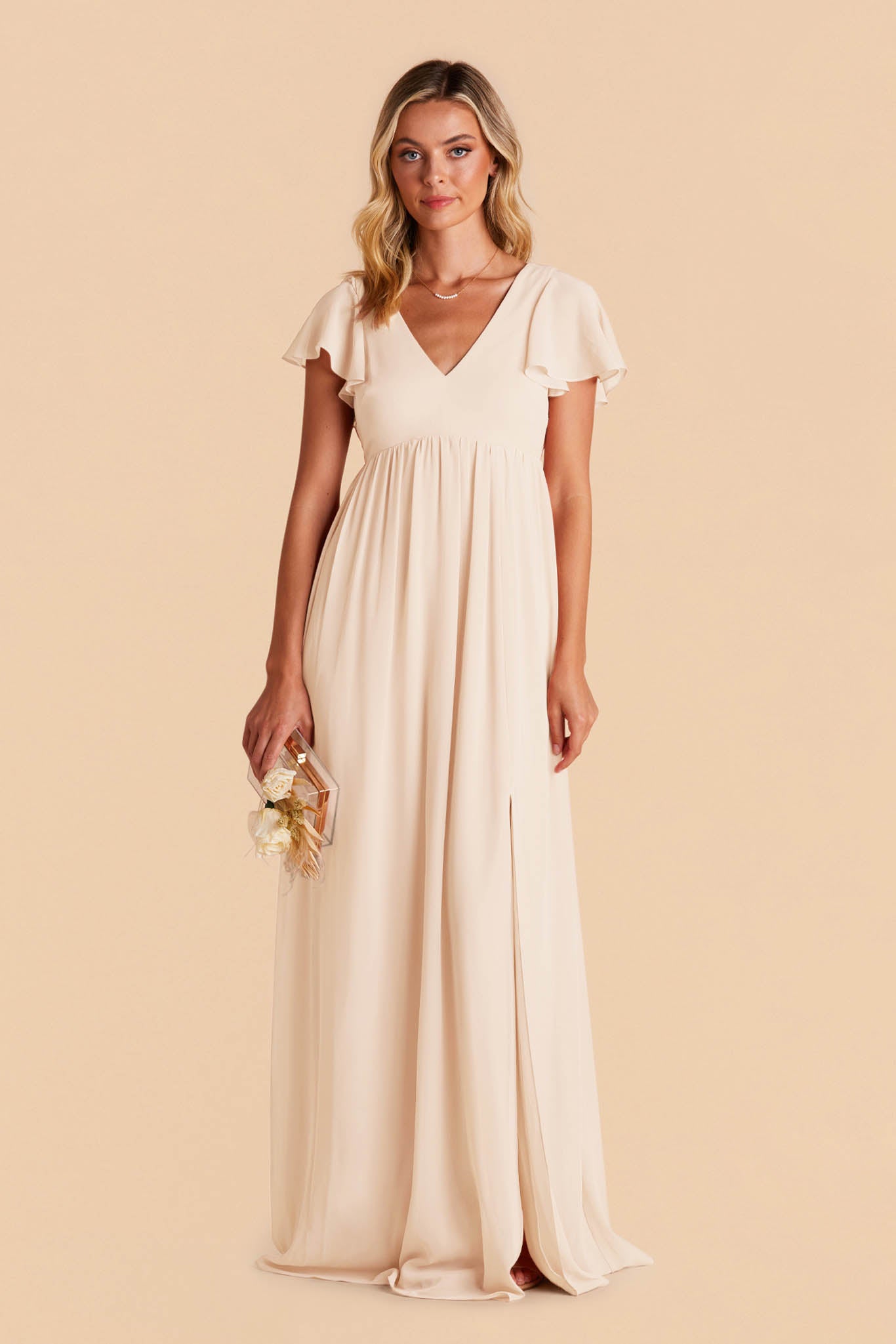 Flutter Sleeve Empire Gown for Maternity | Hannah Dress