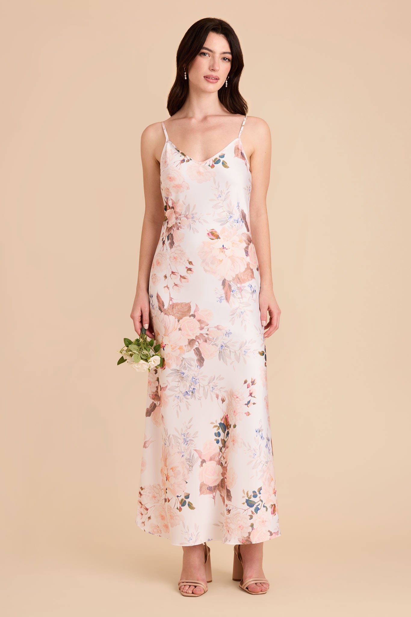 V-Neck Satin Slip Dress with A-Line Skirt | Alice Matte