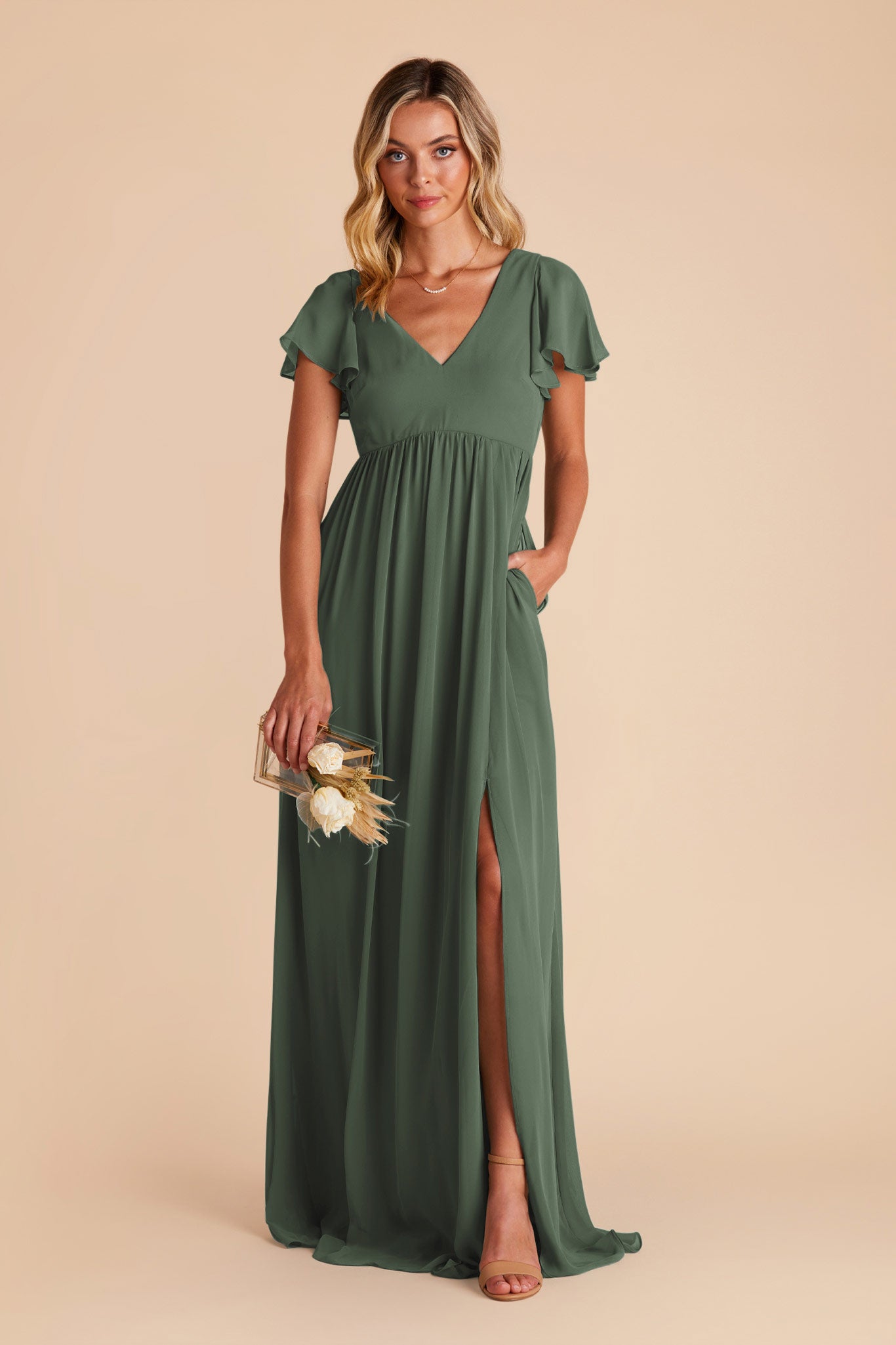 Flutter Sleeve Empire Gown for Maternity | Hannah Empire Dress