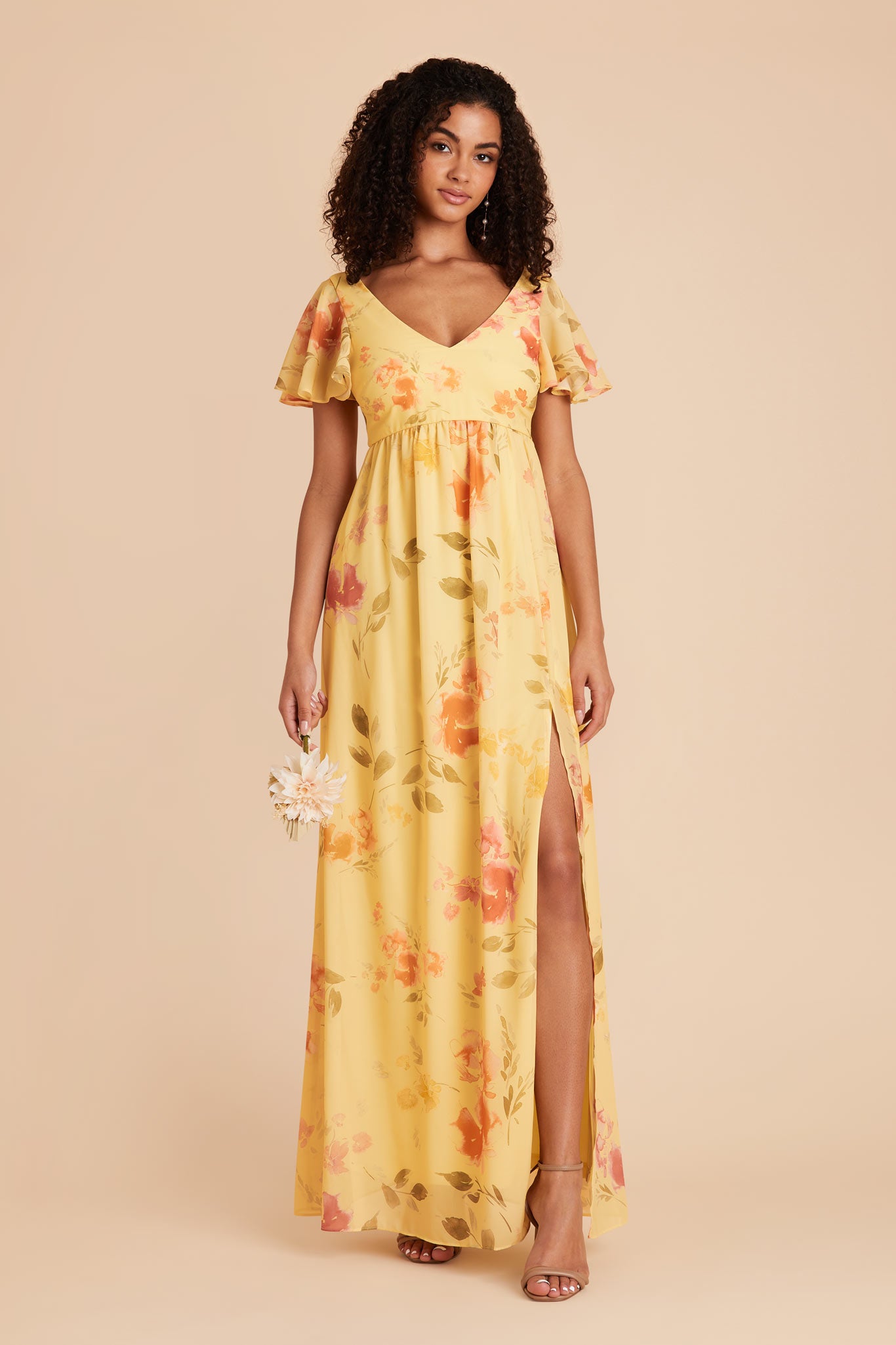 Empire Floral Maternity Dress with Flutter Sleeves | Hannah