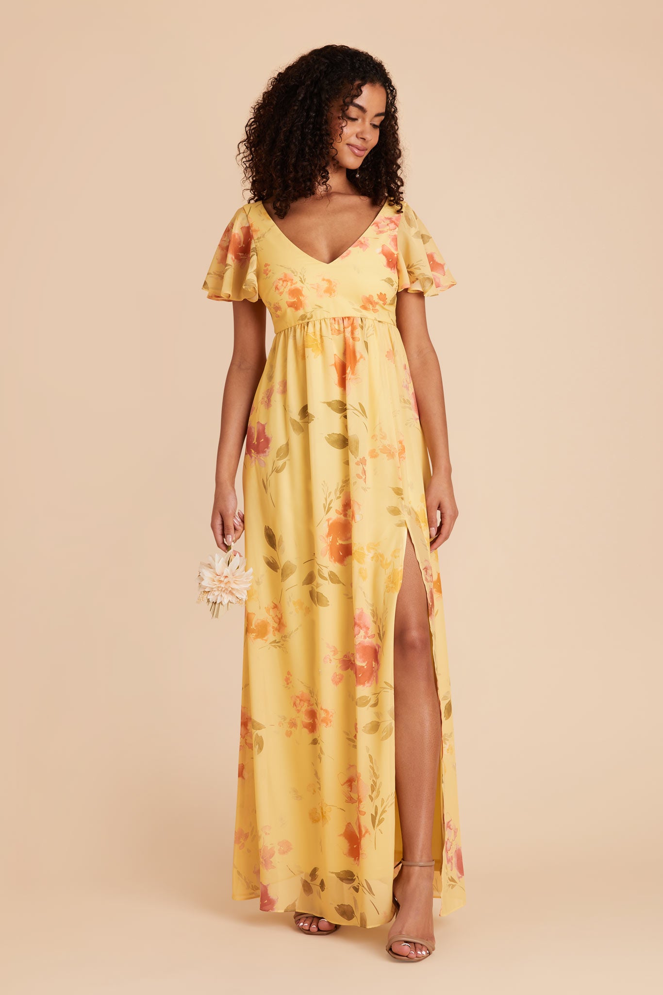 Empire Floral Maternity Dress with Flutter Sleeves | Hannah