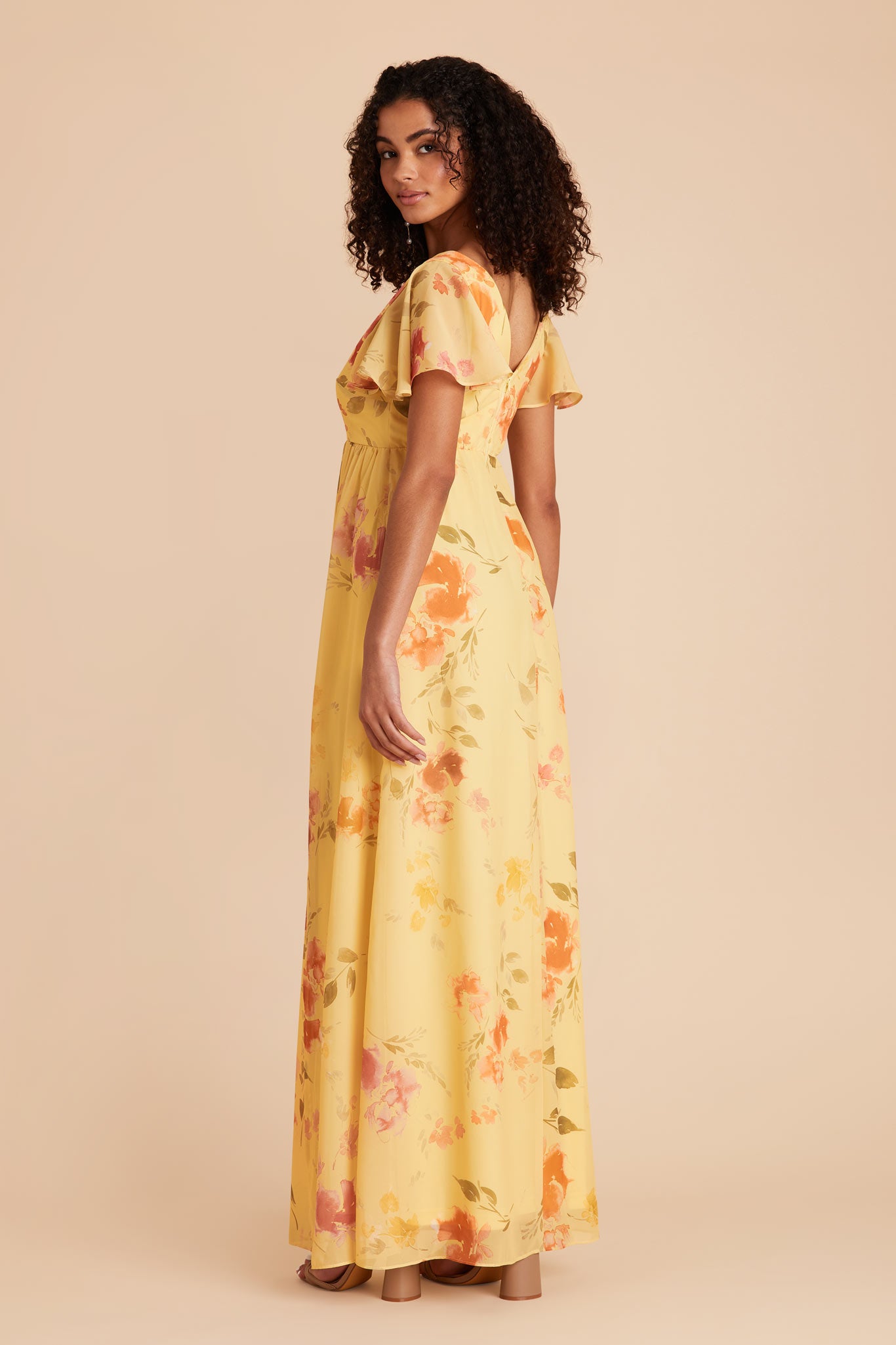 Empire Floral Maternity Dress with Flutter Sleeves | Hannah
