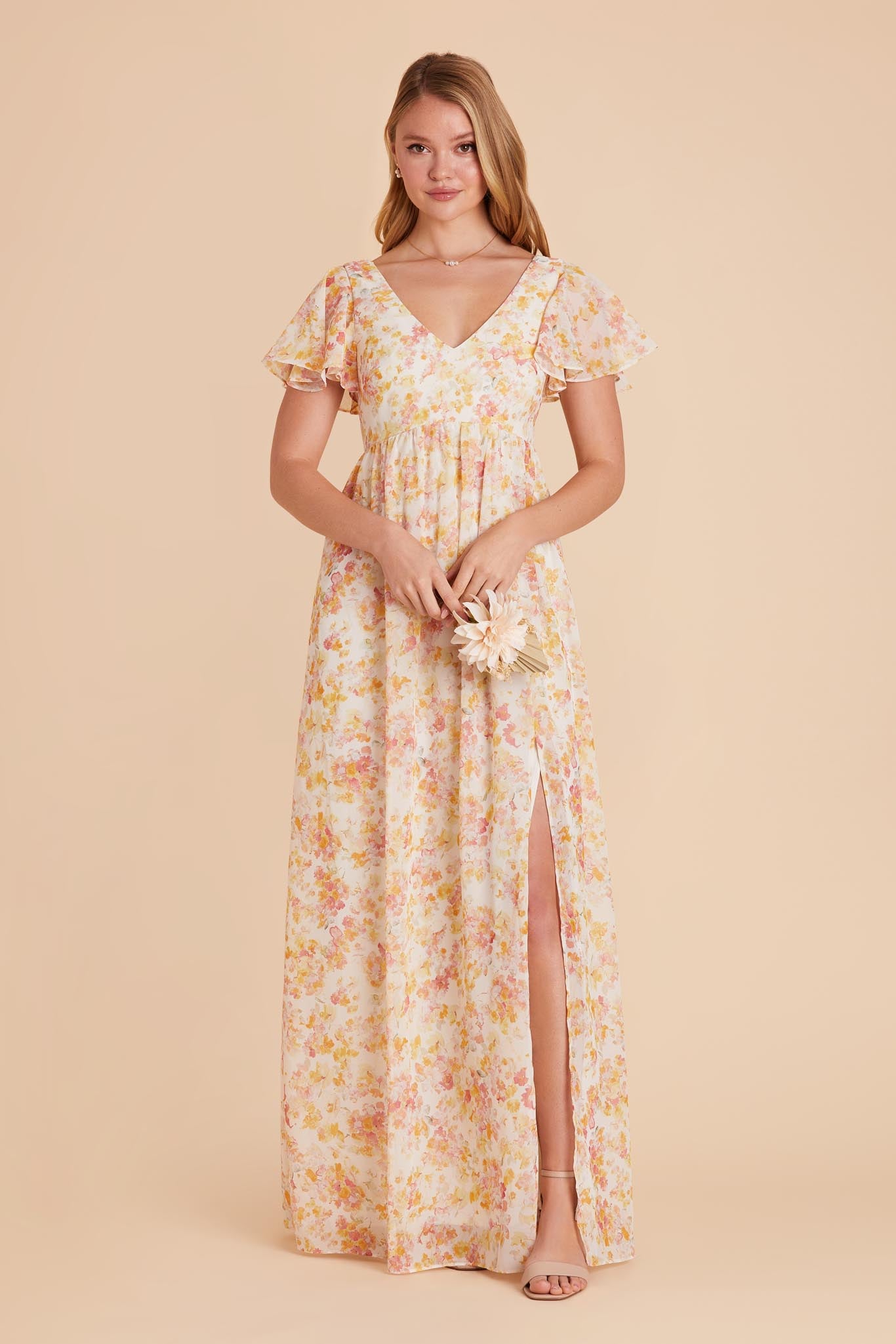 Flutter Sleeve Empire Dress for Maternity | Hannah Pressed Floral