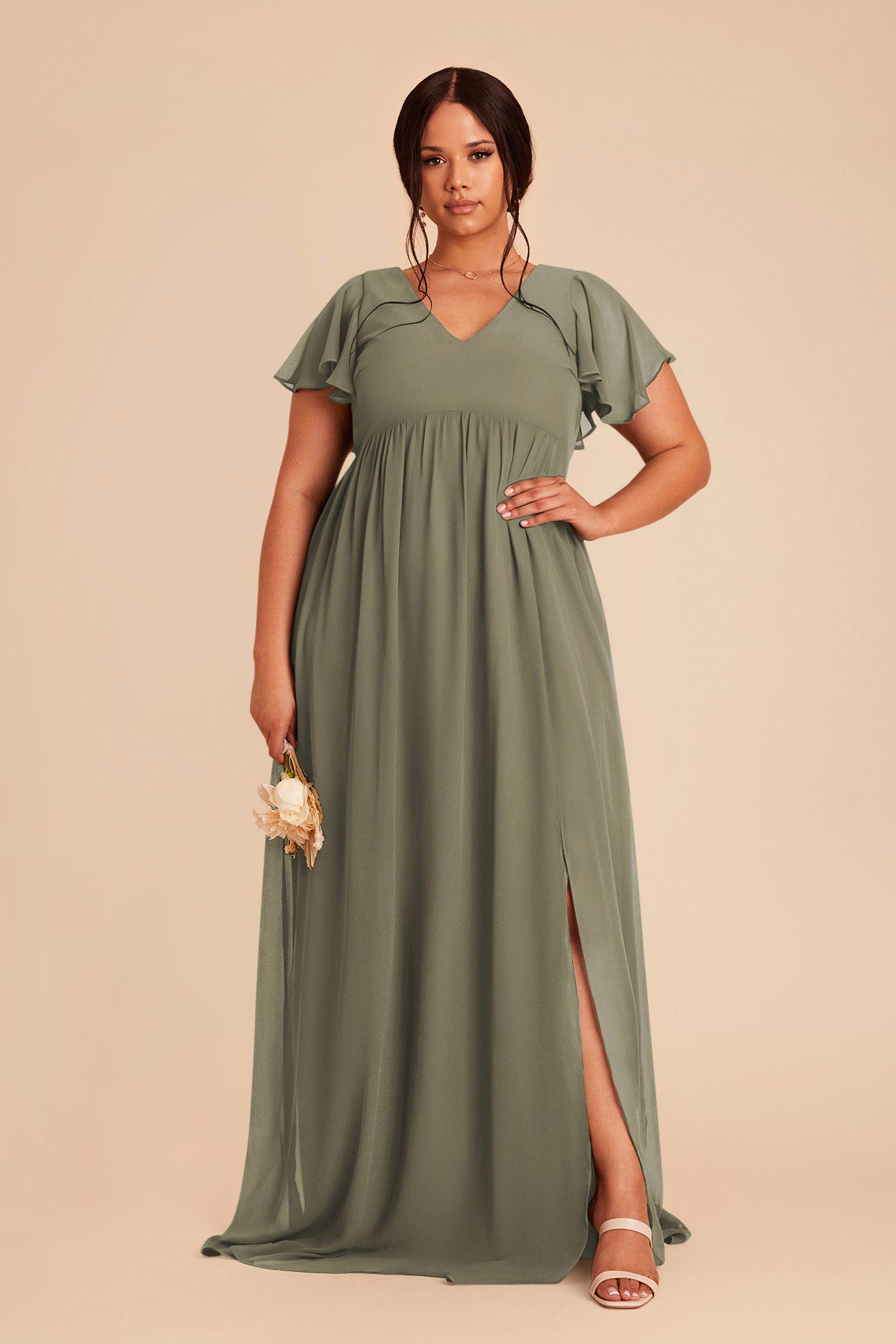 Flutter Sleeve Empire Gown for Maternity | Hannah Dress Thyme