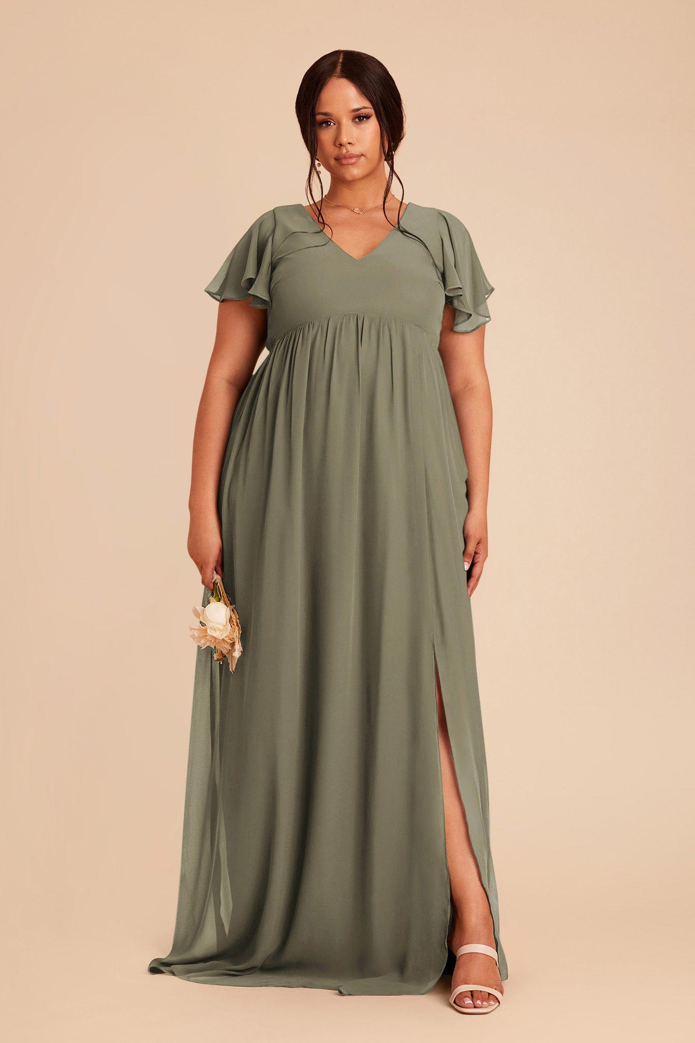 Flutter Sleeve Empire Gown for Maternity | Hannah Dress Thyme