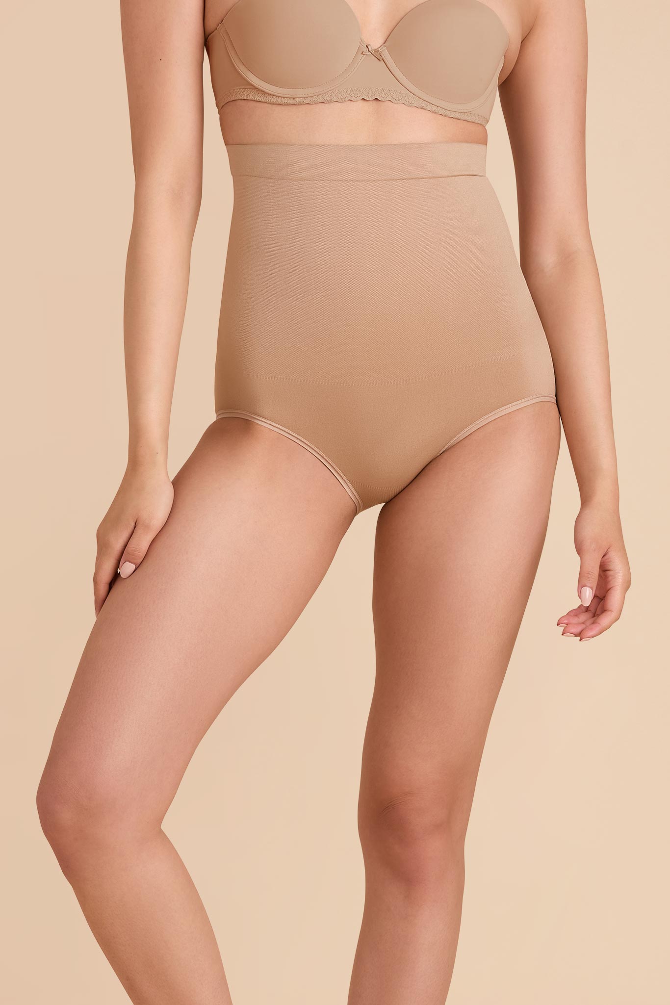 High Waist Brief for Tummy Control & Firm Support | Almond