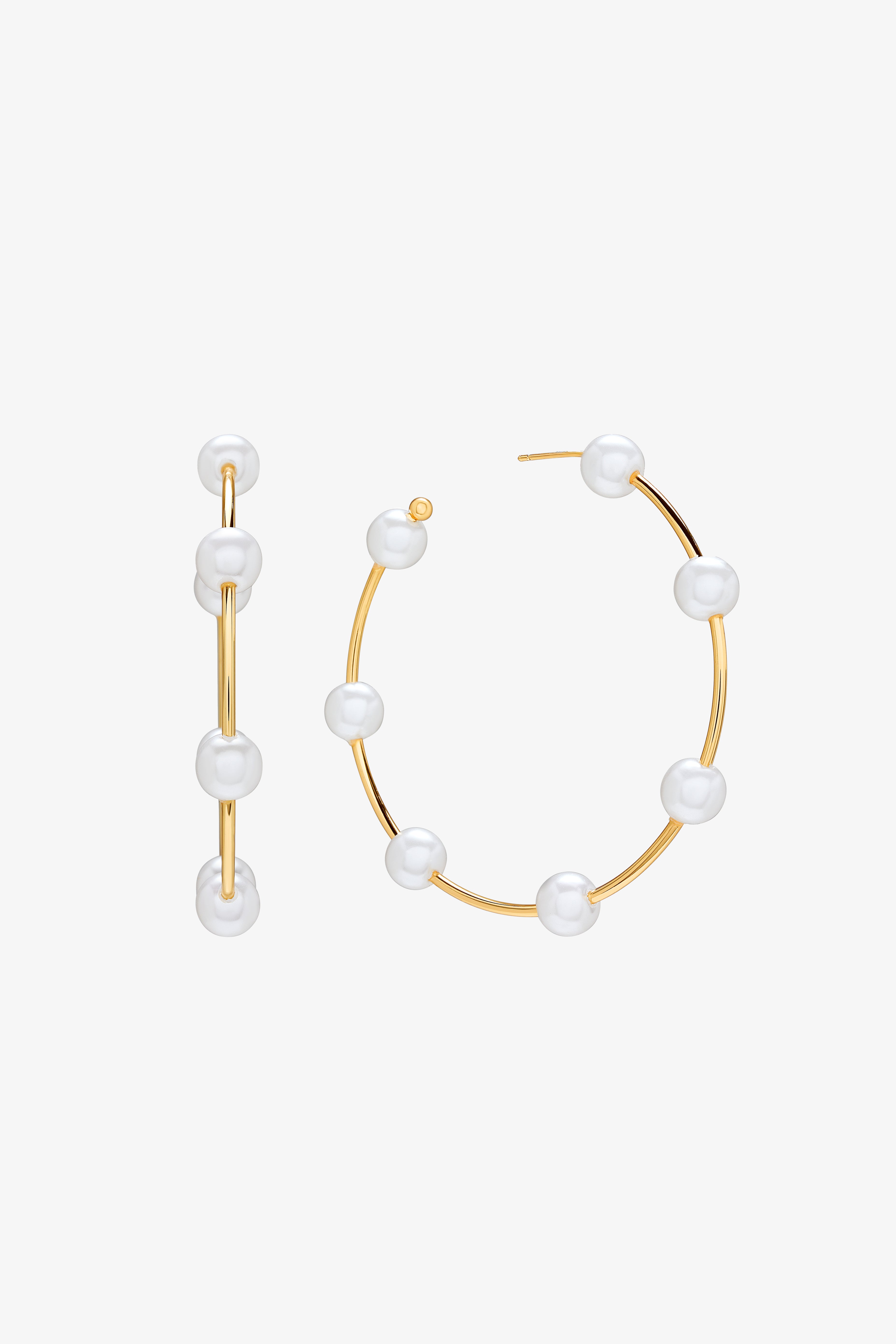 Gold Pearl Hoop Earrings for Women | Hilton Head