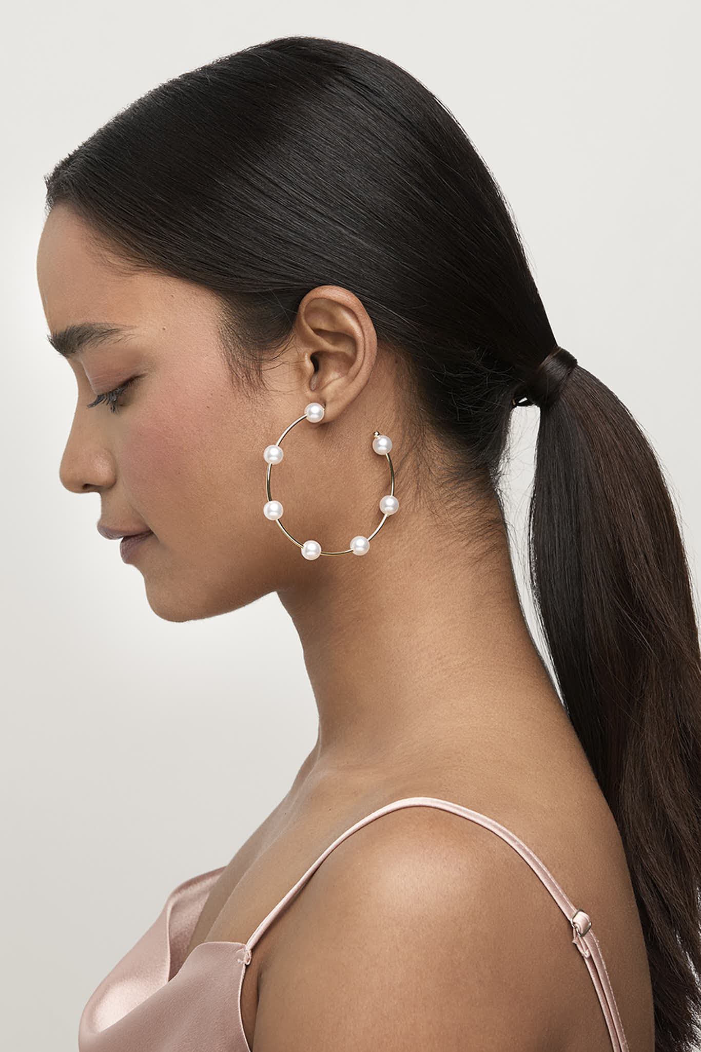Gold Pearl Hoop Earrings for Women | Hilton Head