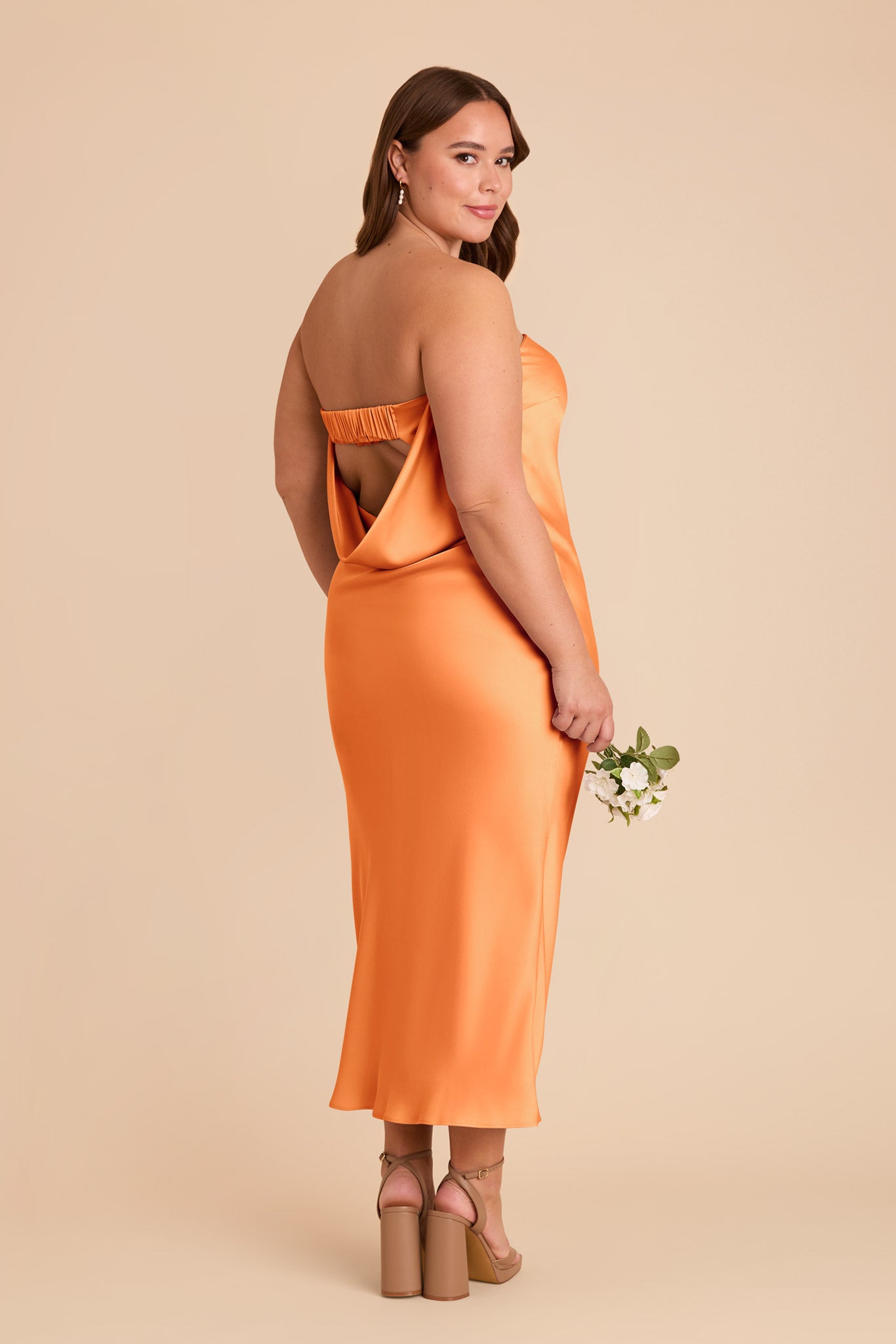 Matte Satin Cowl Back Dress with Removable Straps | Isla