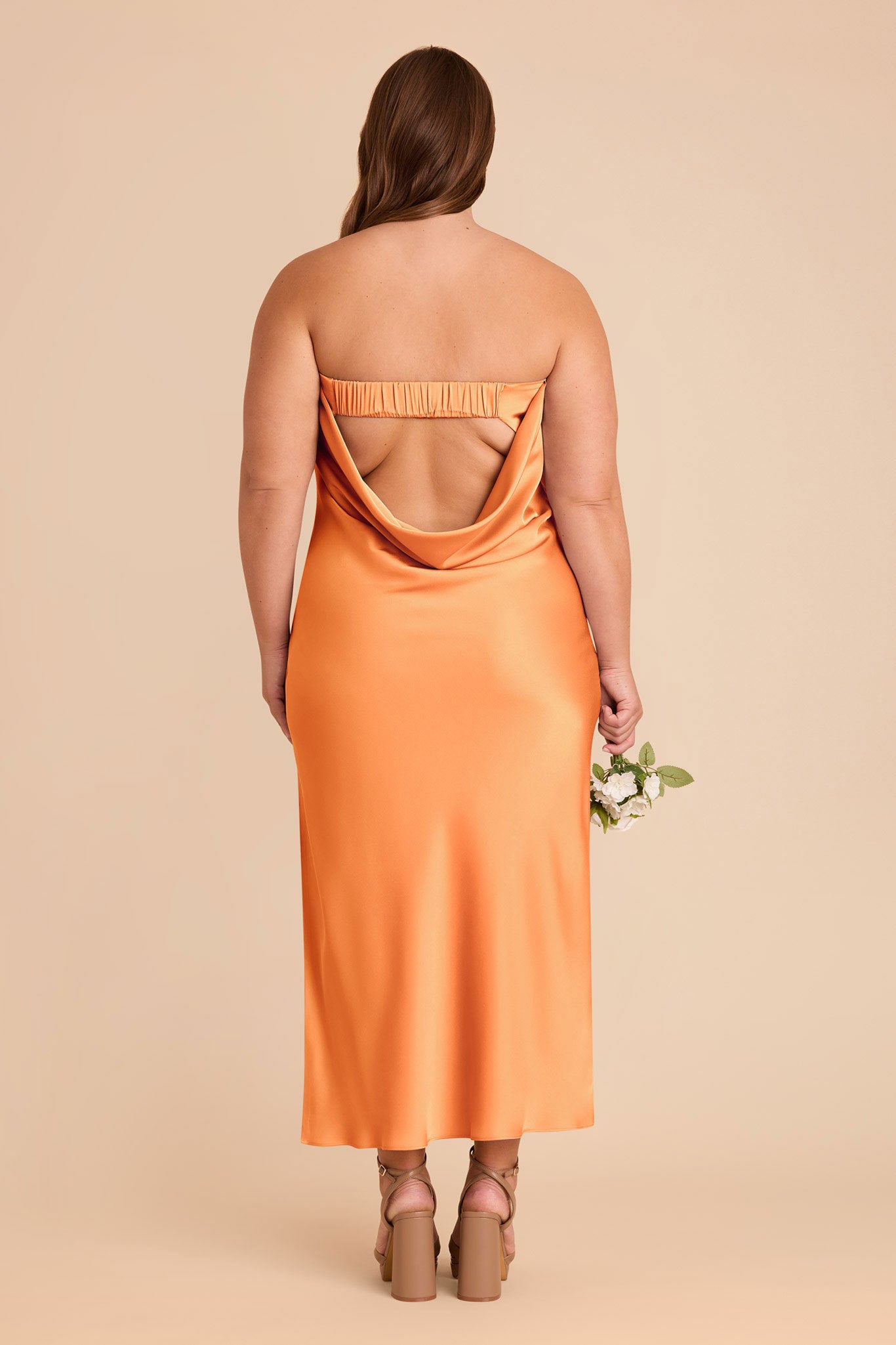 Matte Satin Cowl Back Dress with Removable Straps | Isla