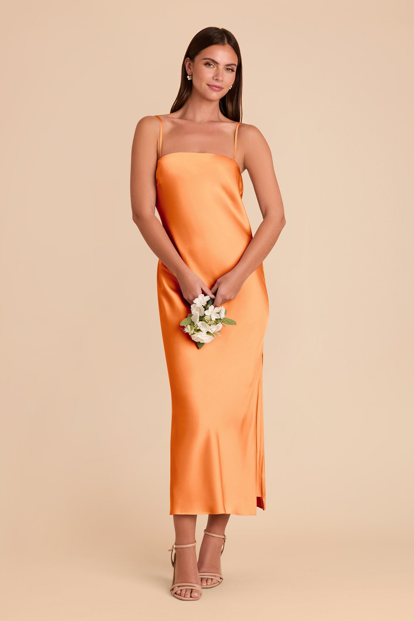 Matte Satin Cowl Back Dress with Removable Straps | Isla