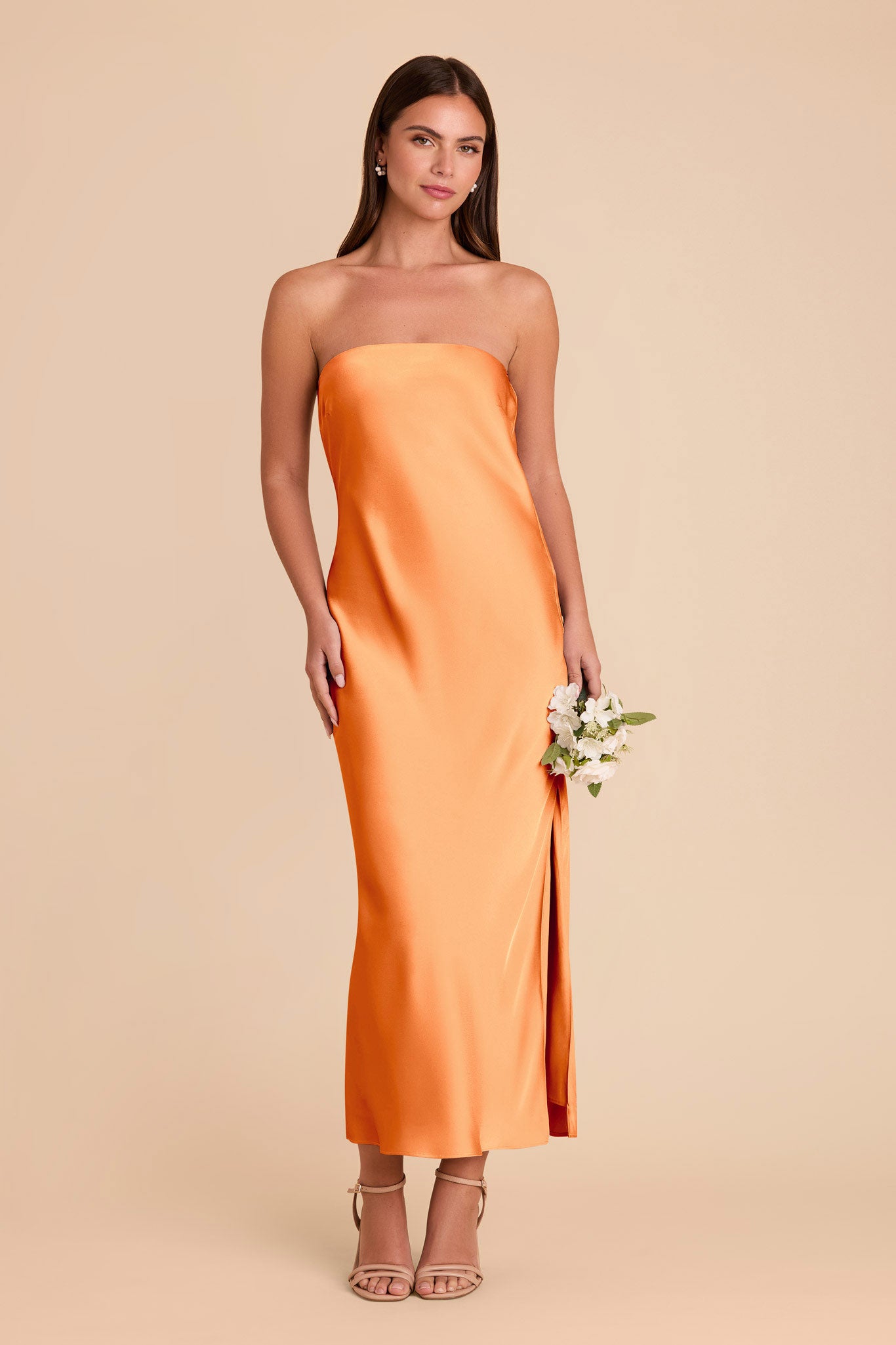 Matte Satin Cowl Back Dress with Removable Straps | Isla