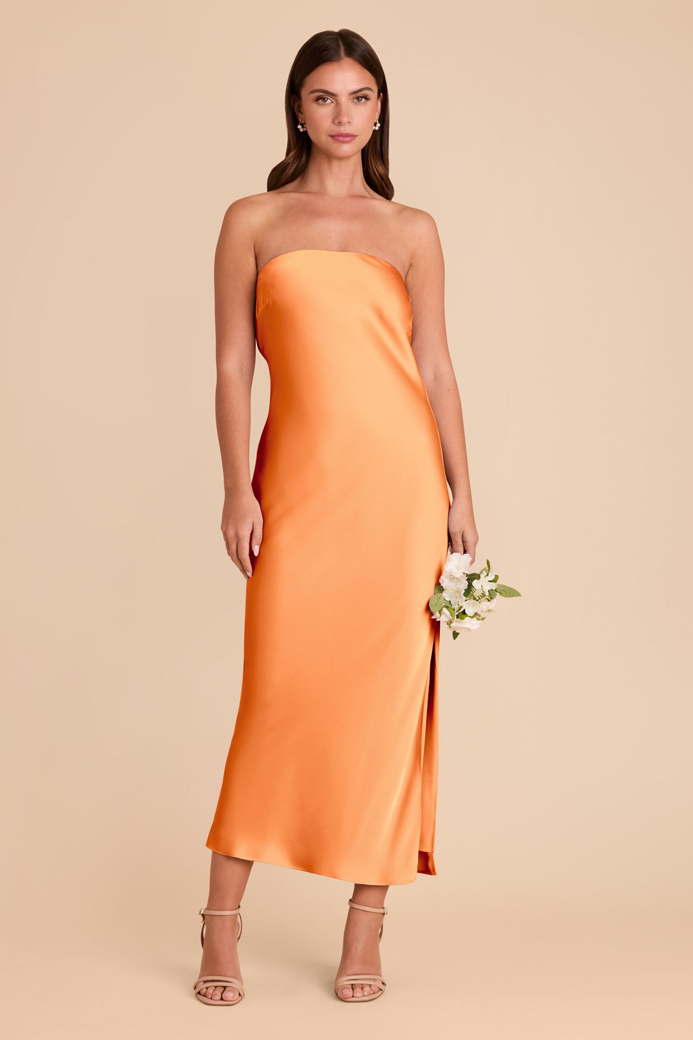 Matte Satin Cowl Back Dress with Removable Straps | Isla