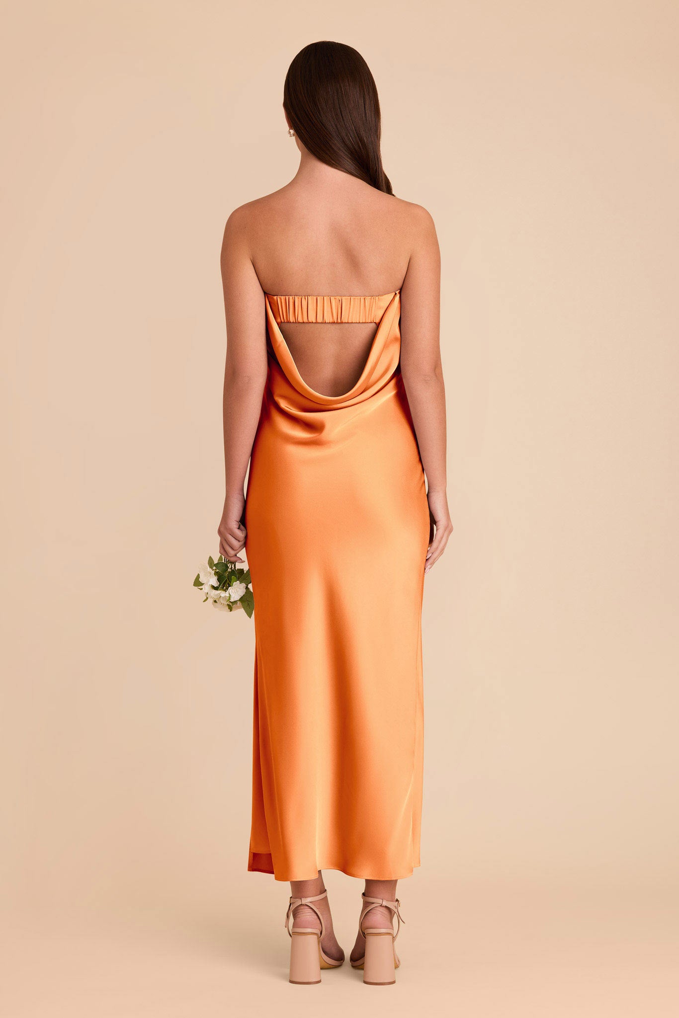 Matte Satin Cowl Back Dress with Removable Straps | Isla