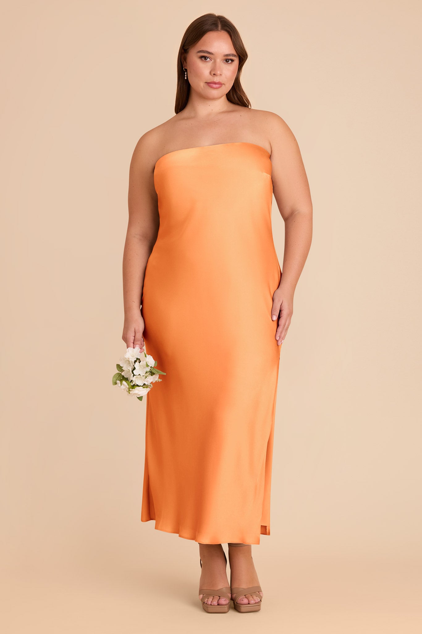 Matte Satin Cowl Back Dress with Removable Straps | Isla
