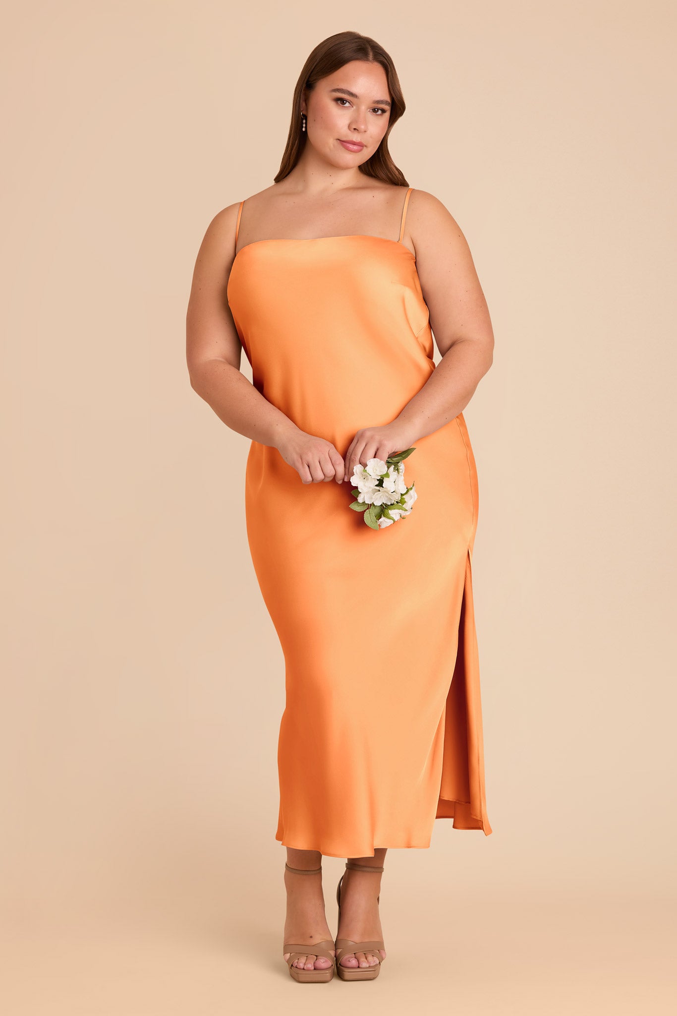 Matte Satin Cowl Back Dress with Removable Straps | Isla