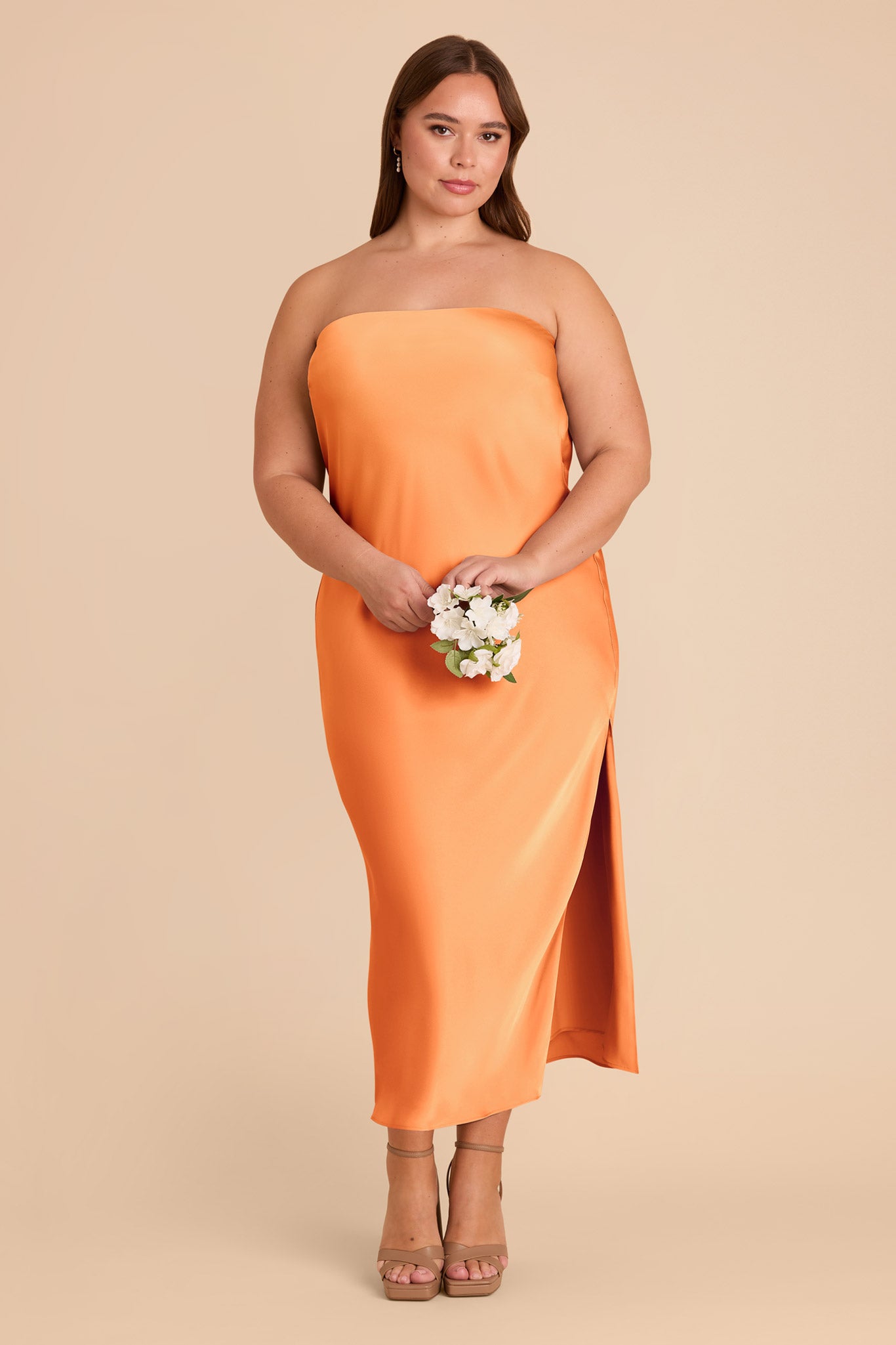 Matte Satin Cowl Back Dress with Removable Straps | Isla