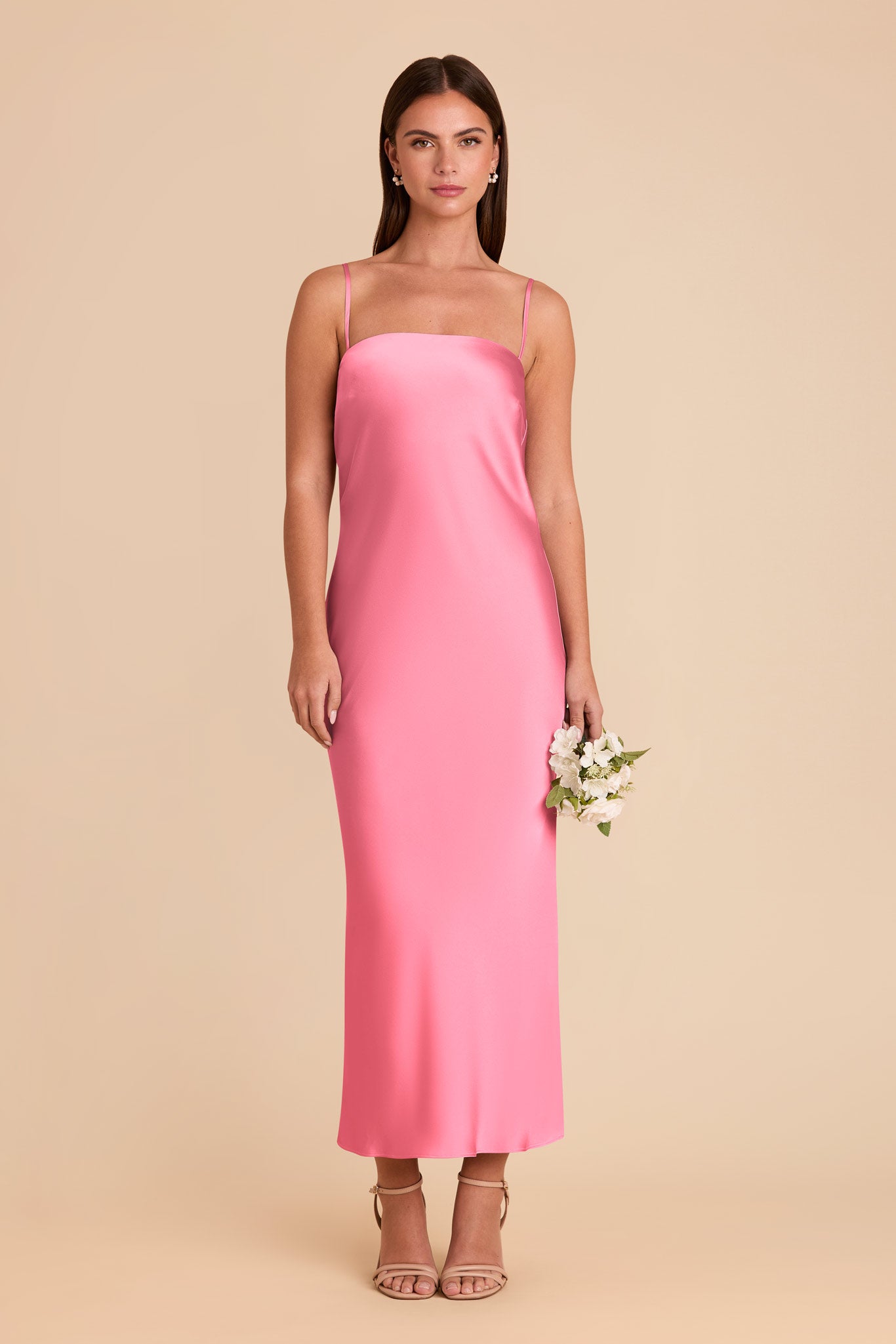 Matte Satin Cowl Back Dress with Removable Straps | Isla