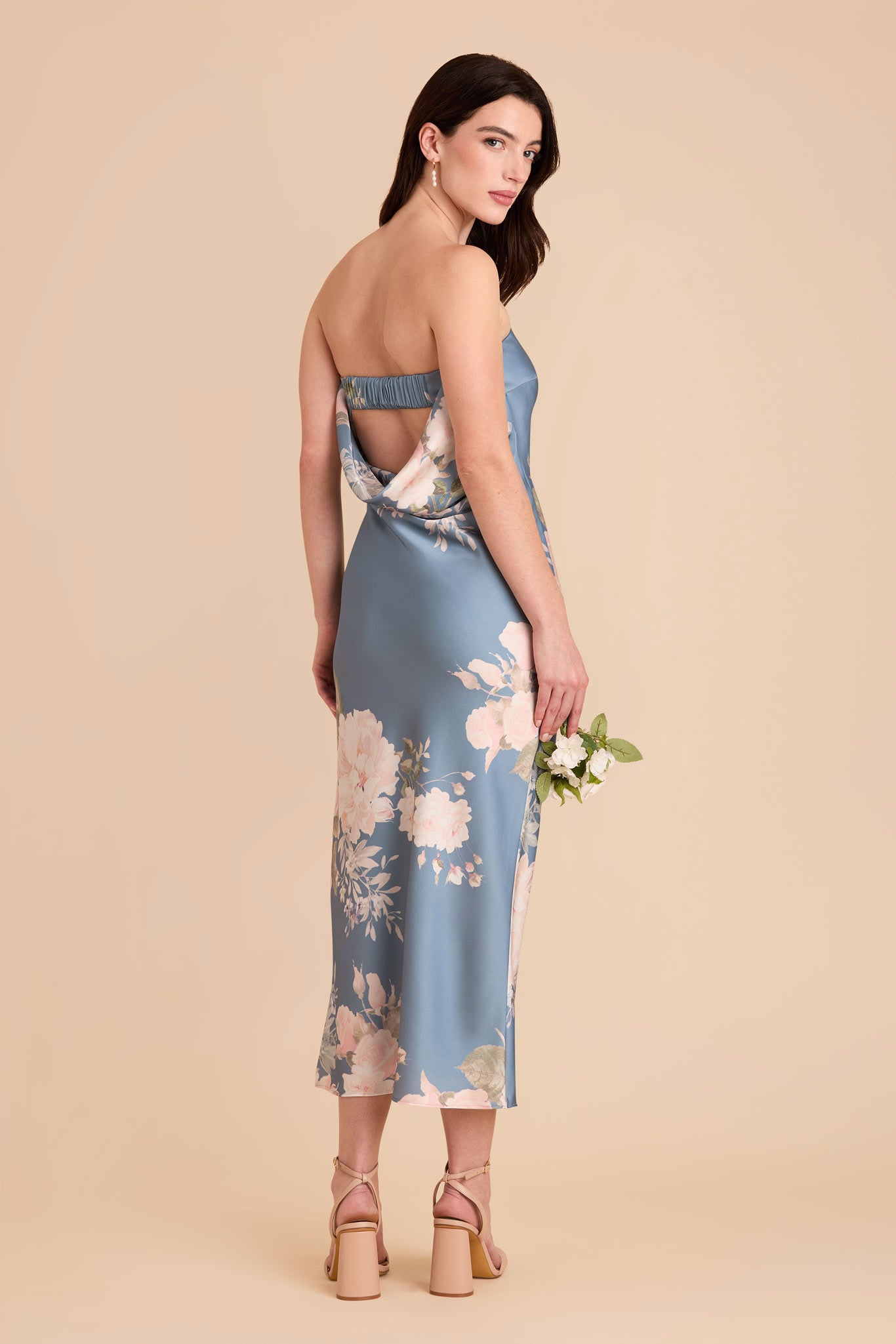 Matte Satin Cowl Back Dress with Removable Straps | Isla