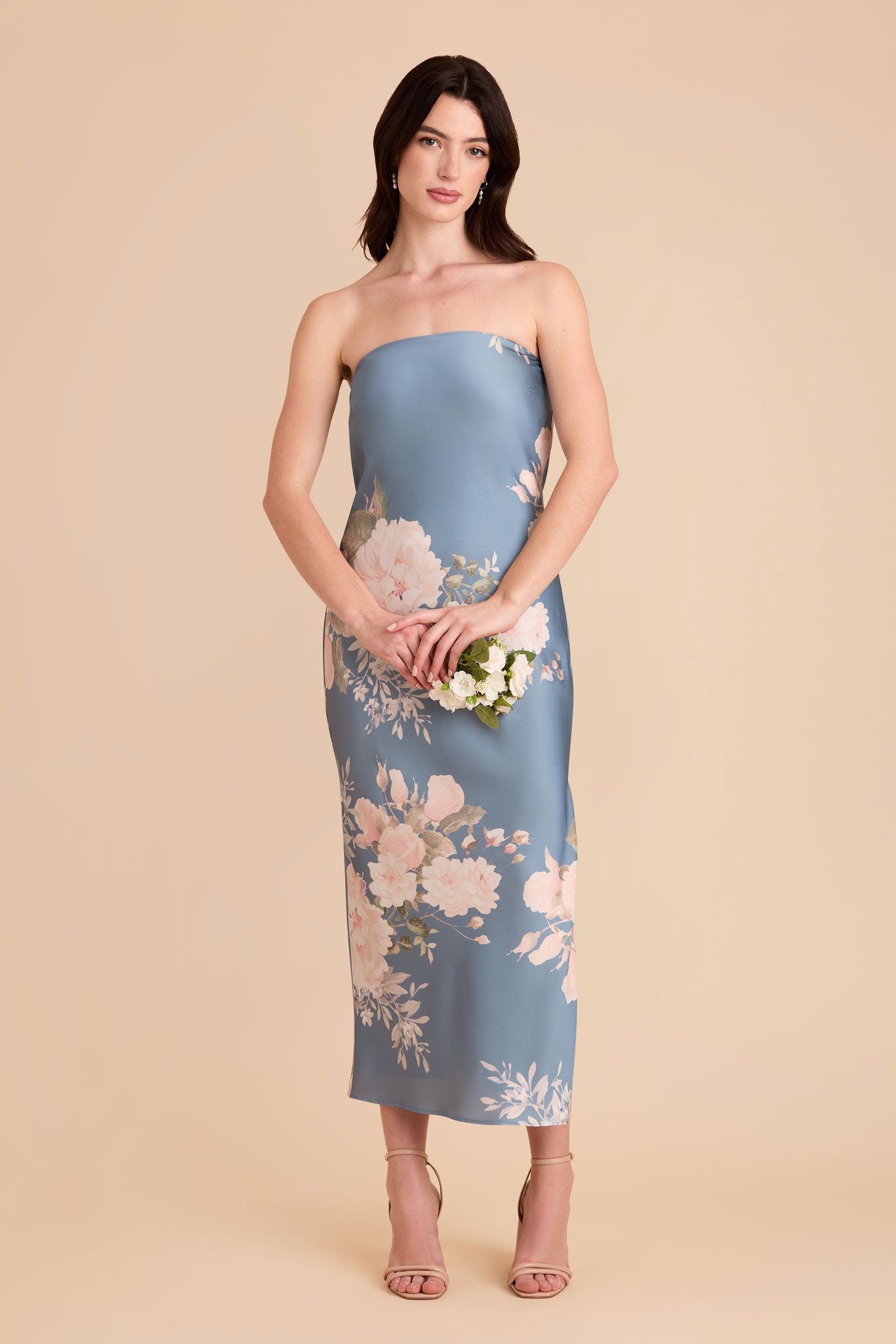 Matte Satin Cowl Back Dress with Removable Straps | Isla