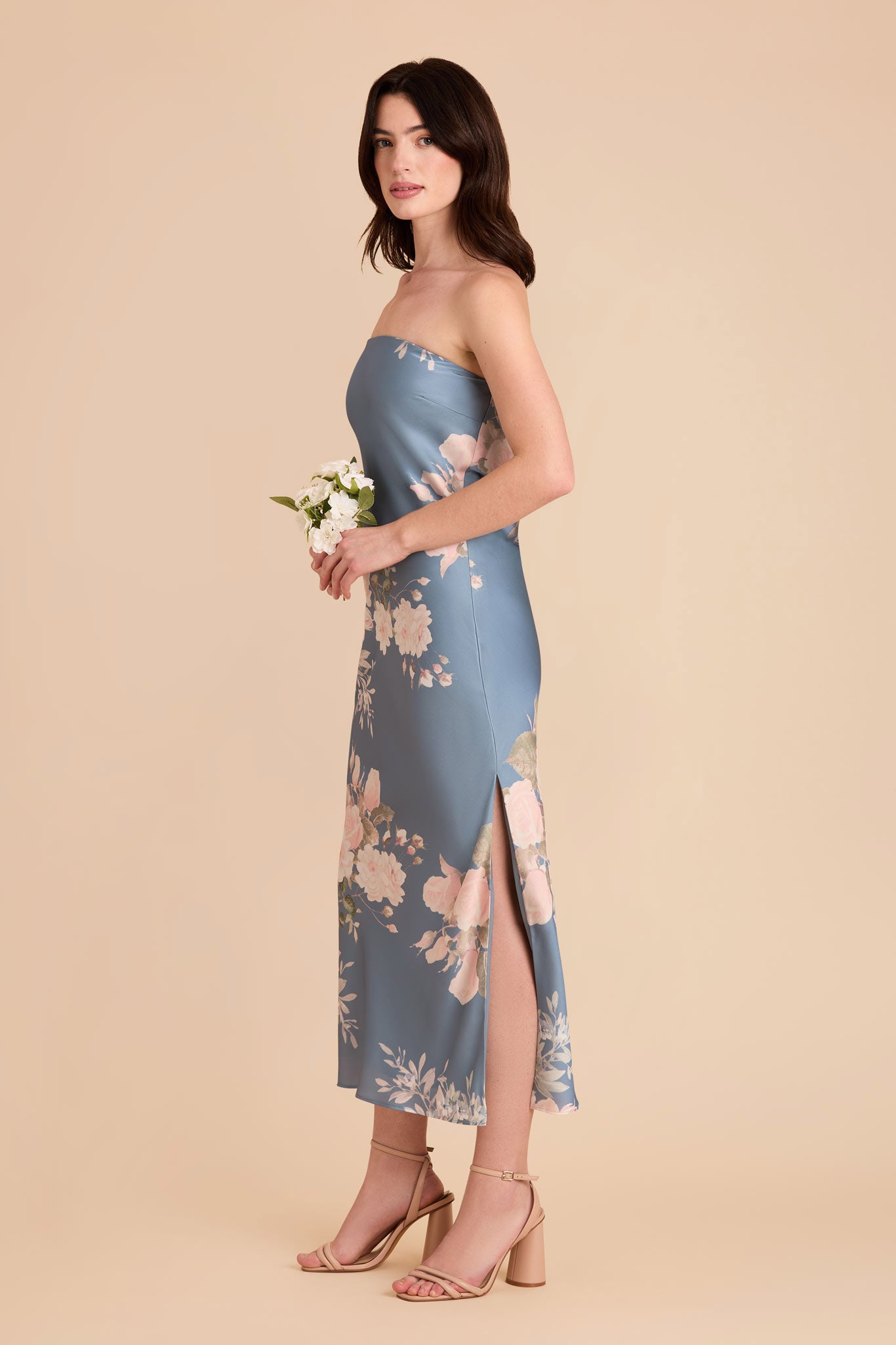 Matte Satin Cowl Back Dress with Removable Straps | Isla