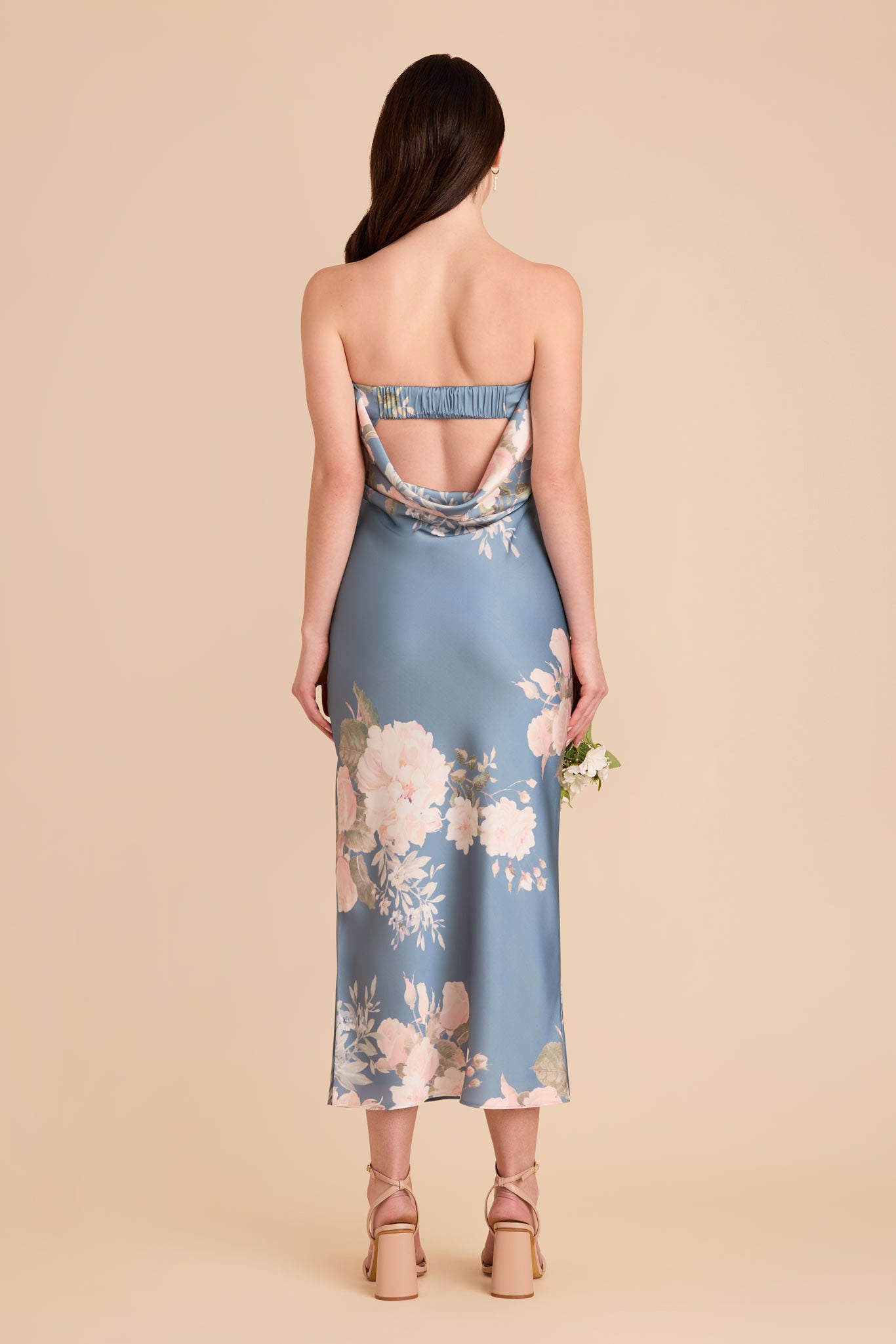 Matte Satin Cowl Back Dress with Removable Straps | Isla
