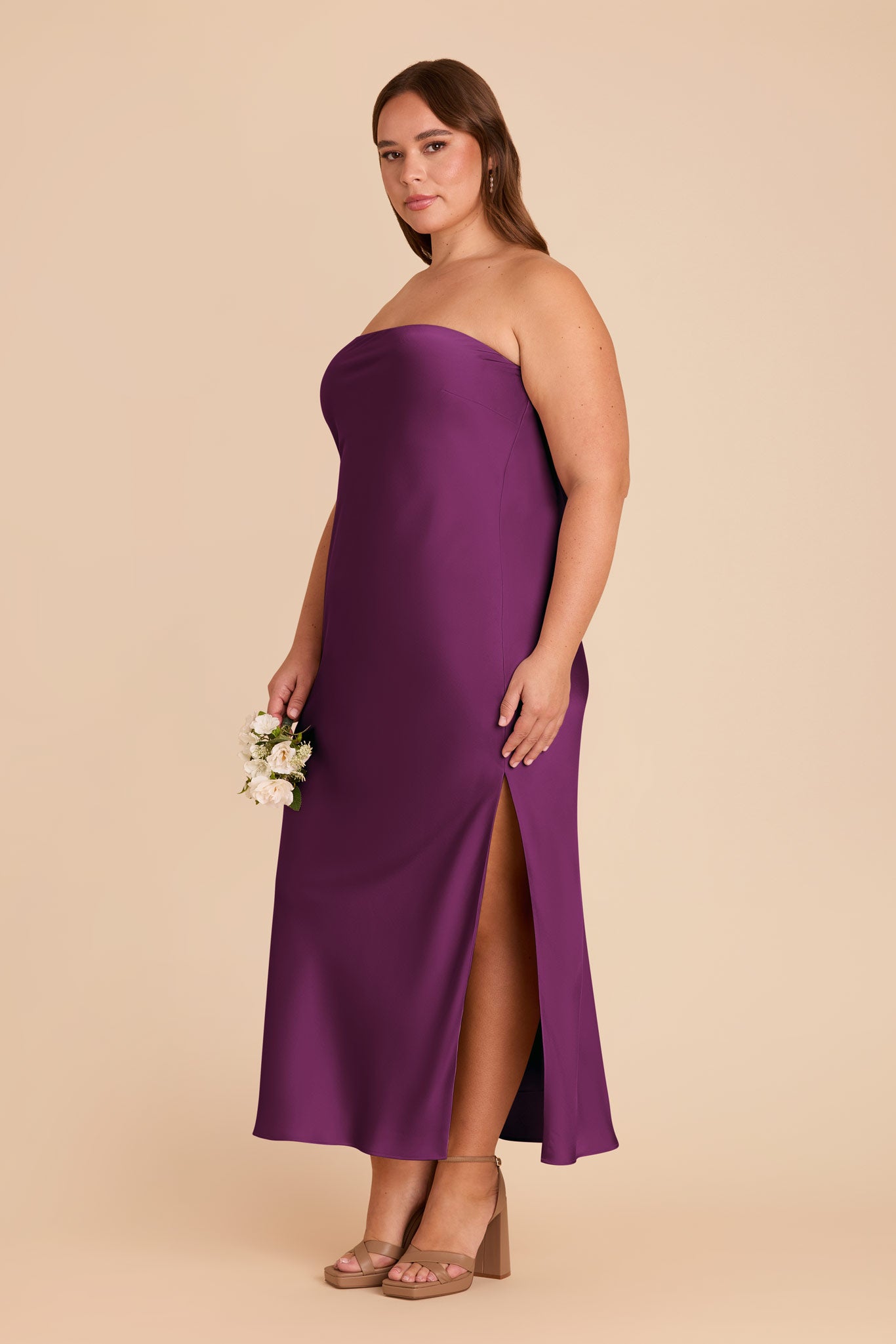 Matte Satin Cowl Back Dress with Removable Straps | Isla Fig