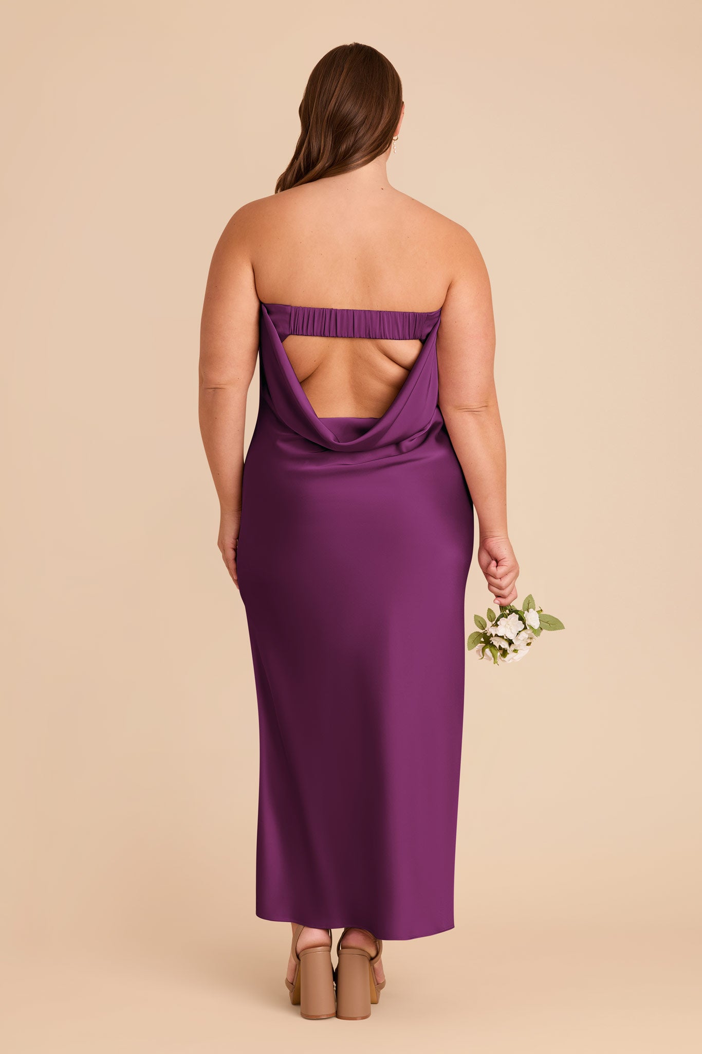 Matte Satin Cowl Back Dress with Removable Straps | Isla Fig