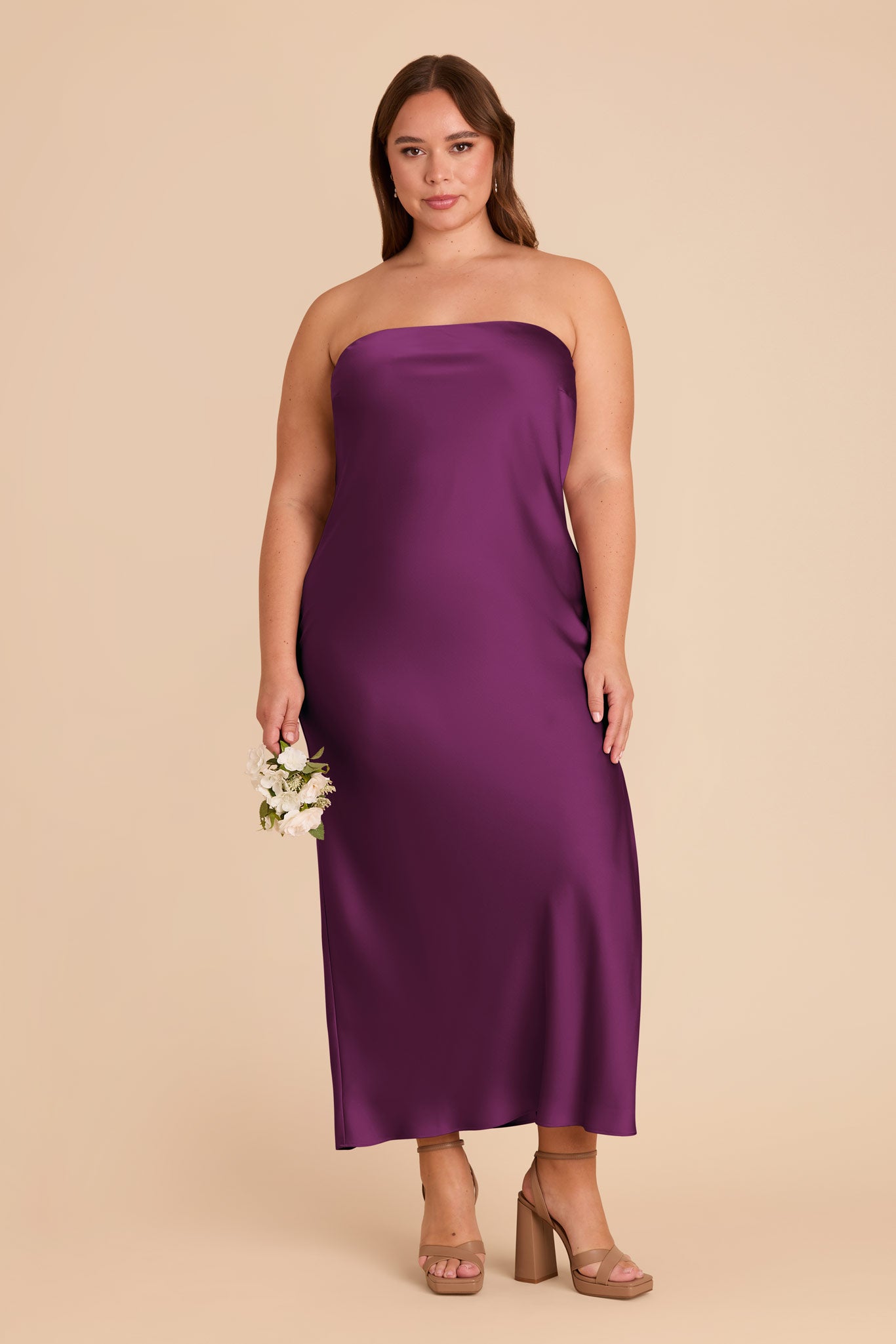 Matte Satin Cowl Back Dress with Removable Straps | Isla Fig