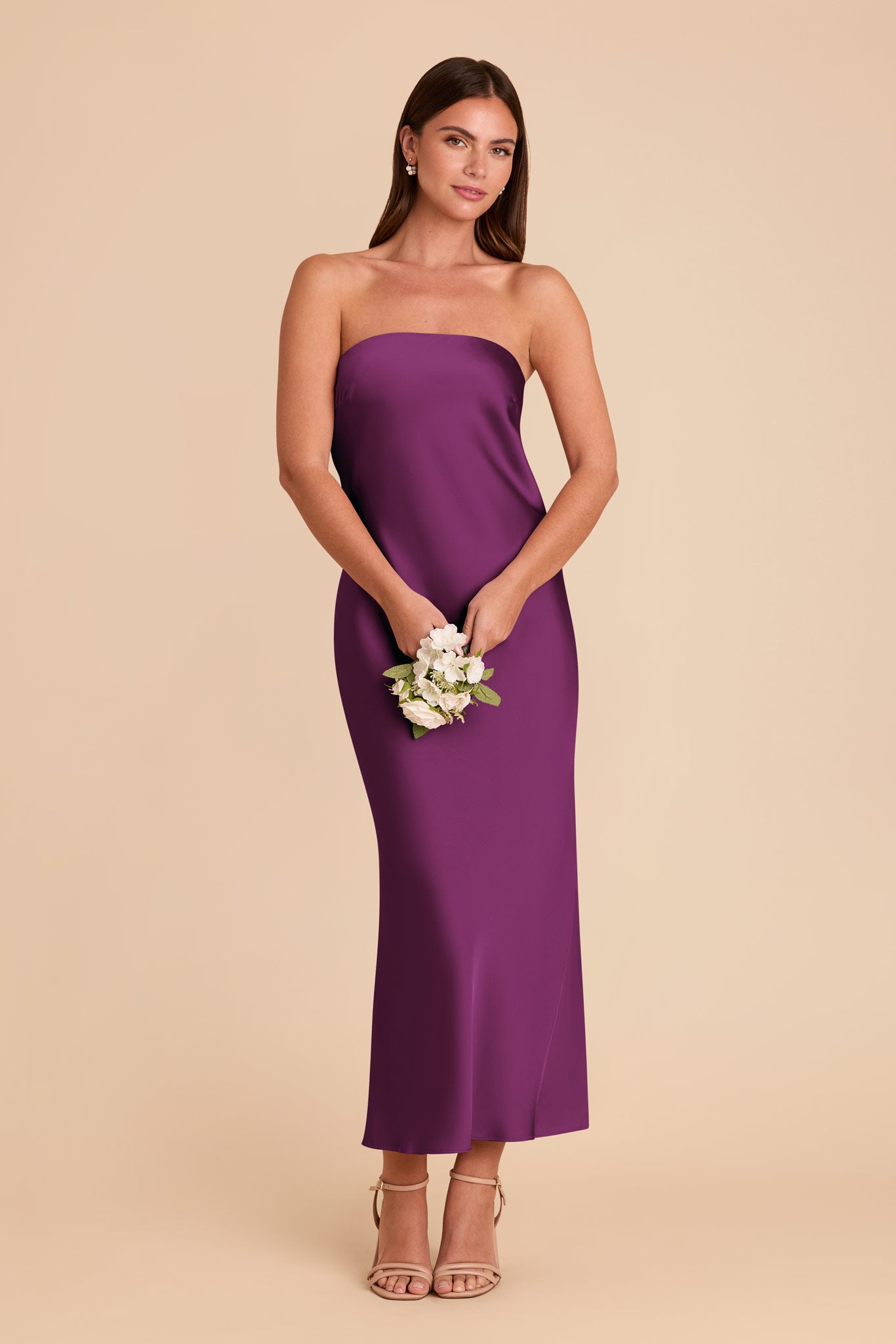 Matte Satin Cowl Back Dress with Removable Straps | Isla Fig