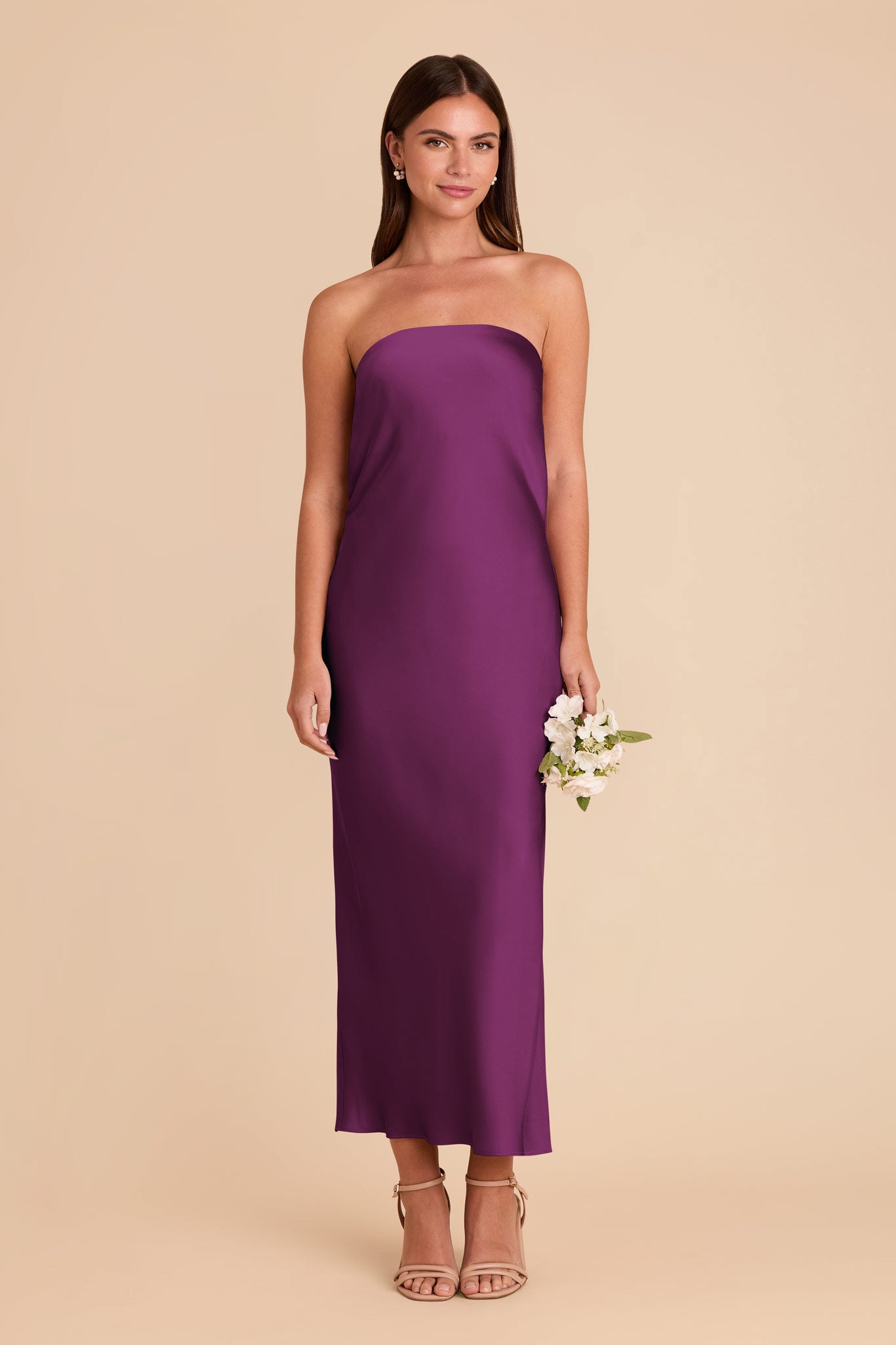 Matte Satin Cowl Back Dress with Removable Straps | Isla Fig