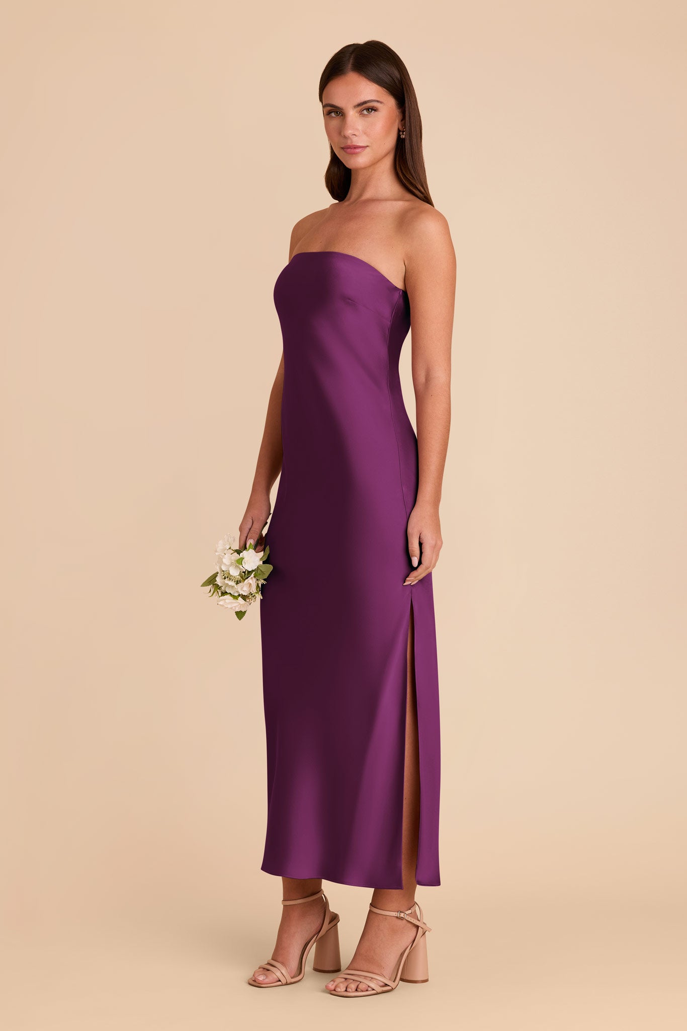 Matte Satin Cowl Back Dress with Removable Straps | Isla Fig